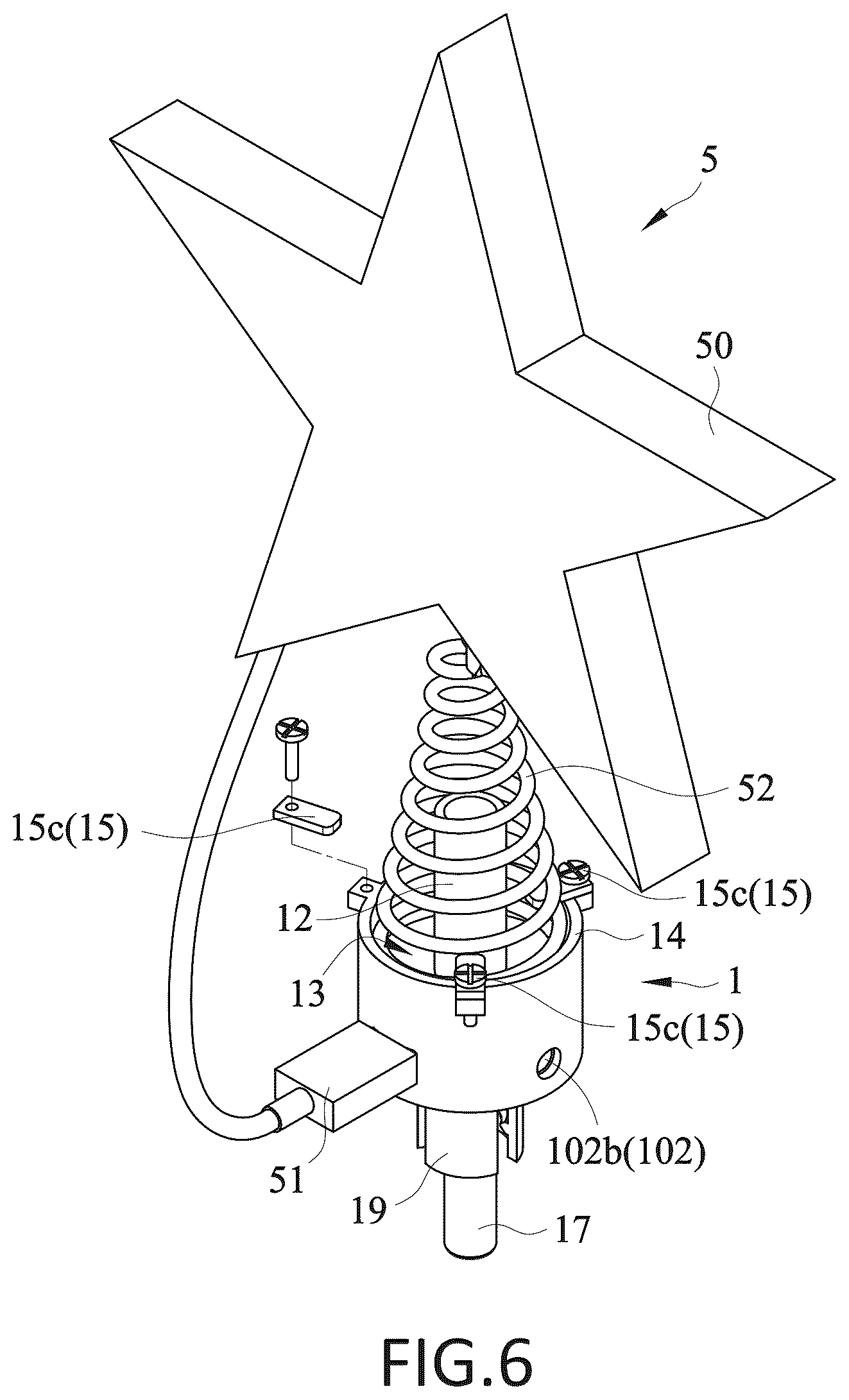 Patent US12599263 Figure 6 – Universal treetop mount