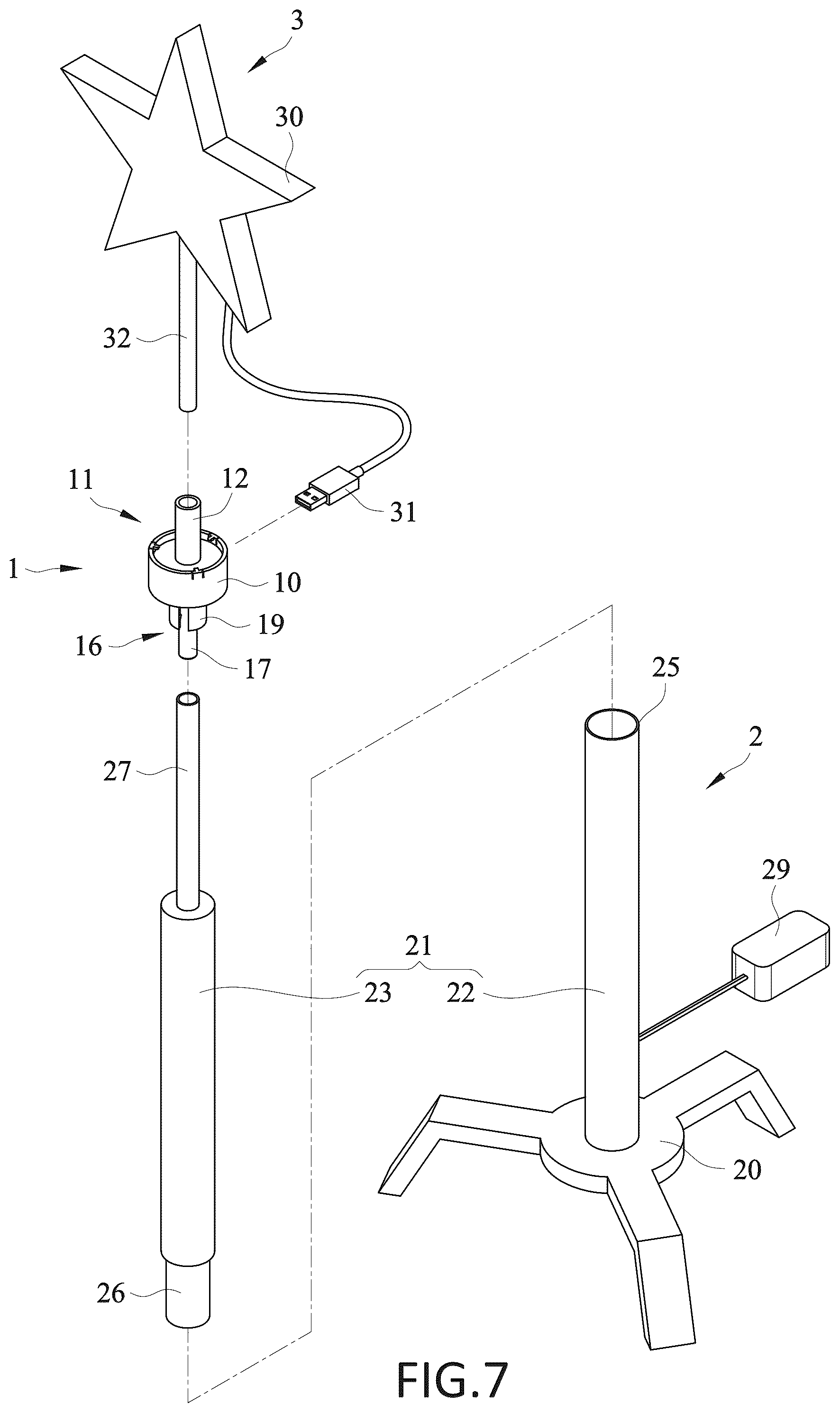 Patent US12599263 Figure 7 – Universal treetop mount