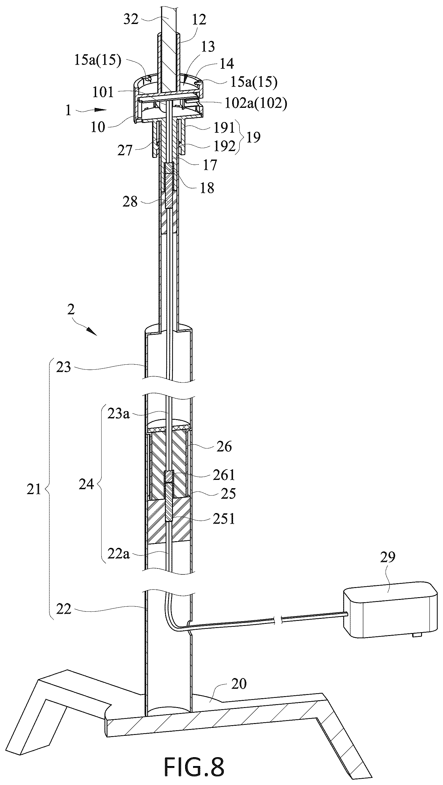 Patent US12599263 Figure 8 – Universal treetop mount