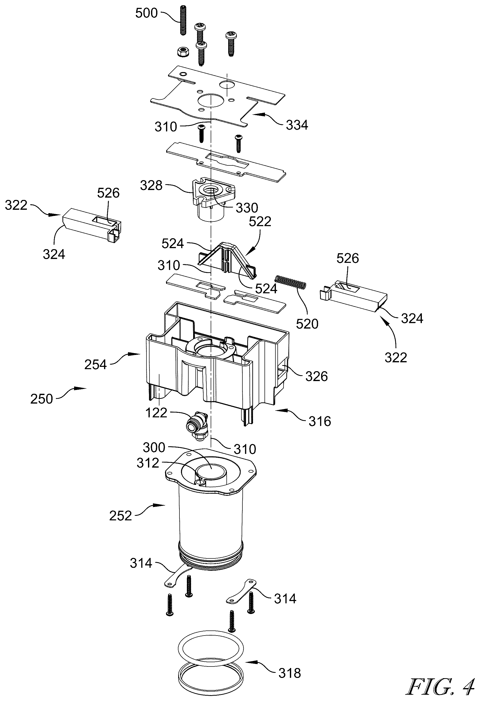 Patent US12599266 Figure 4 – Axially operable brewing system