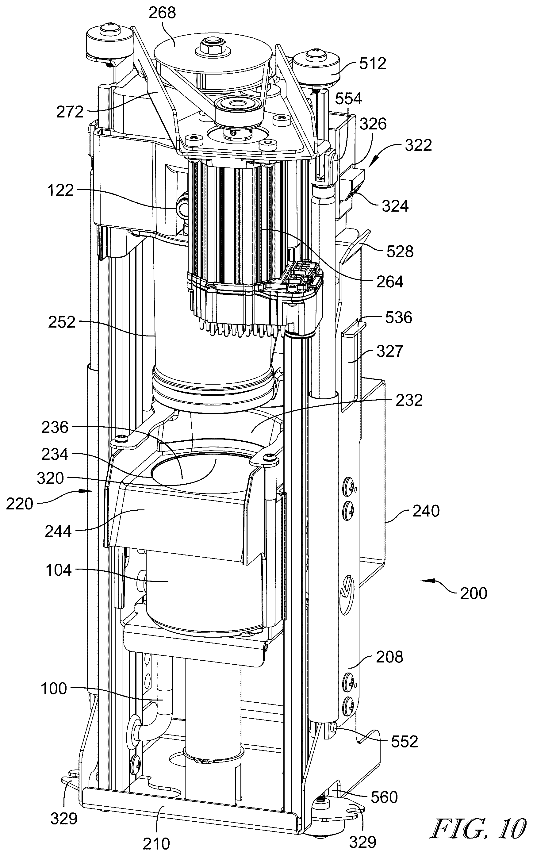 Patent US12599266 Figure 7 – Axially operable brewing system