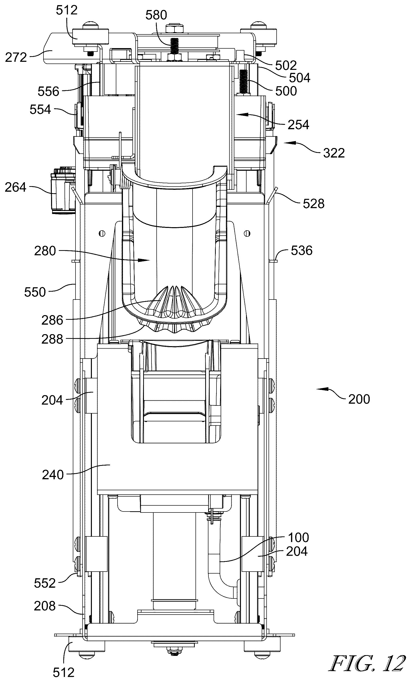 Patent US12599266 Figure 9 – Axially operable brewing system