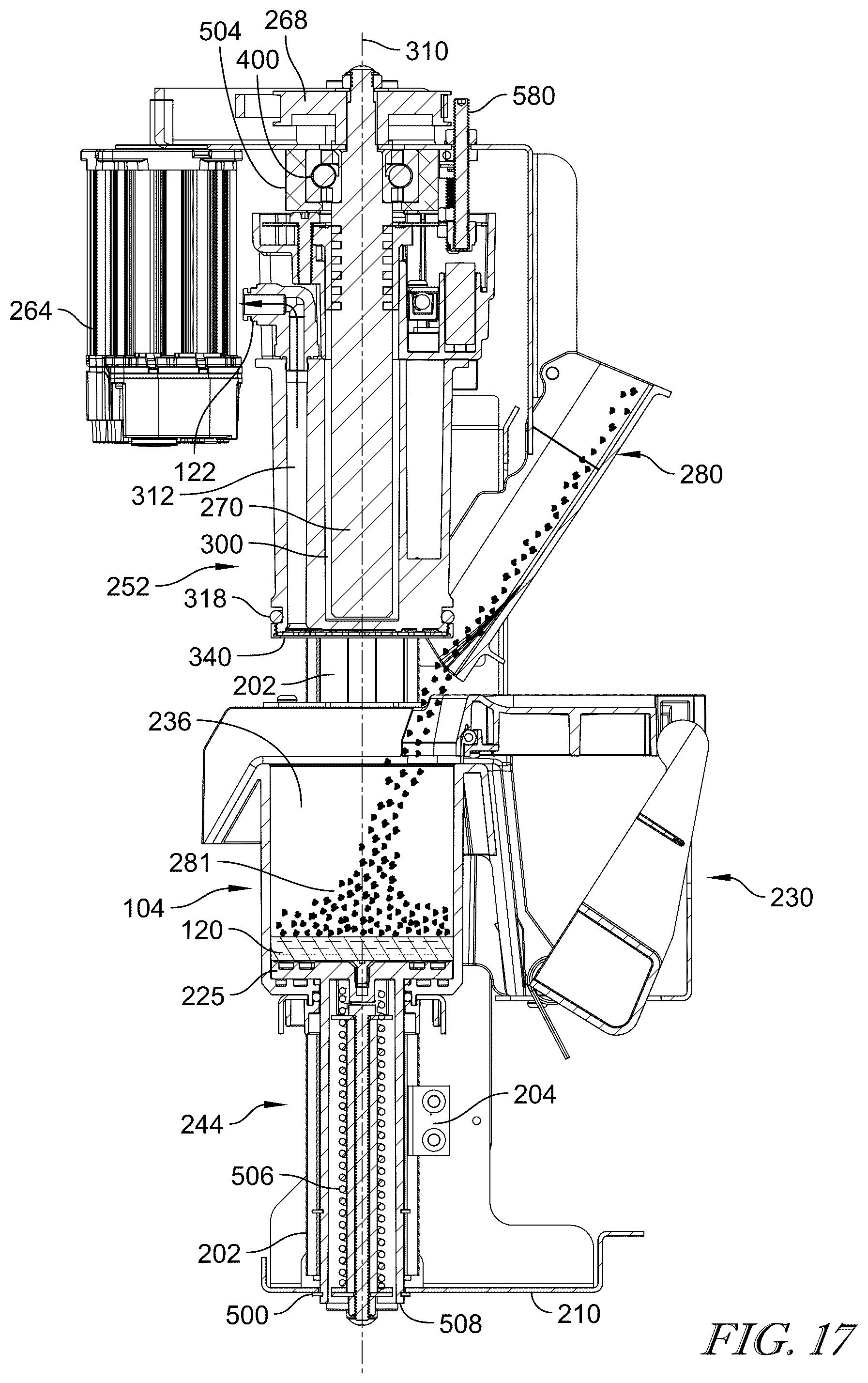 Patent US12599266 Figure 14 – Axially operable brewing system
