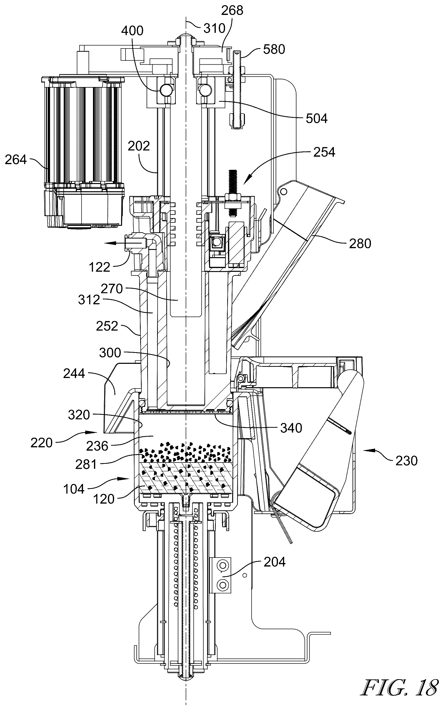 Patent US12599266 Figure 15 – Axially operable brewing system