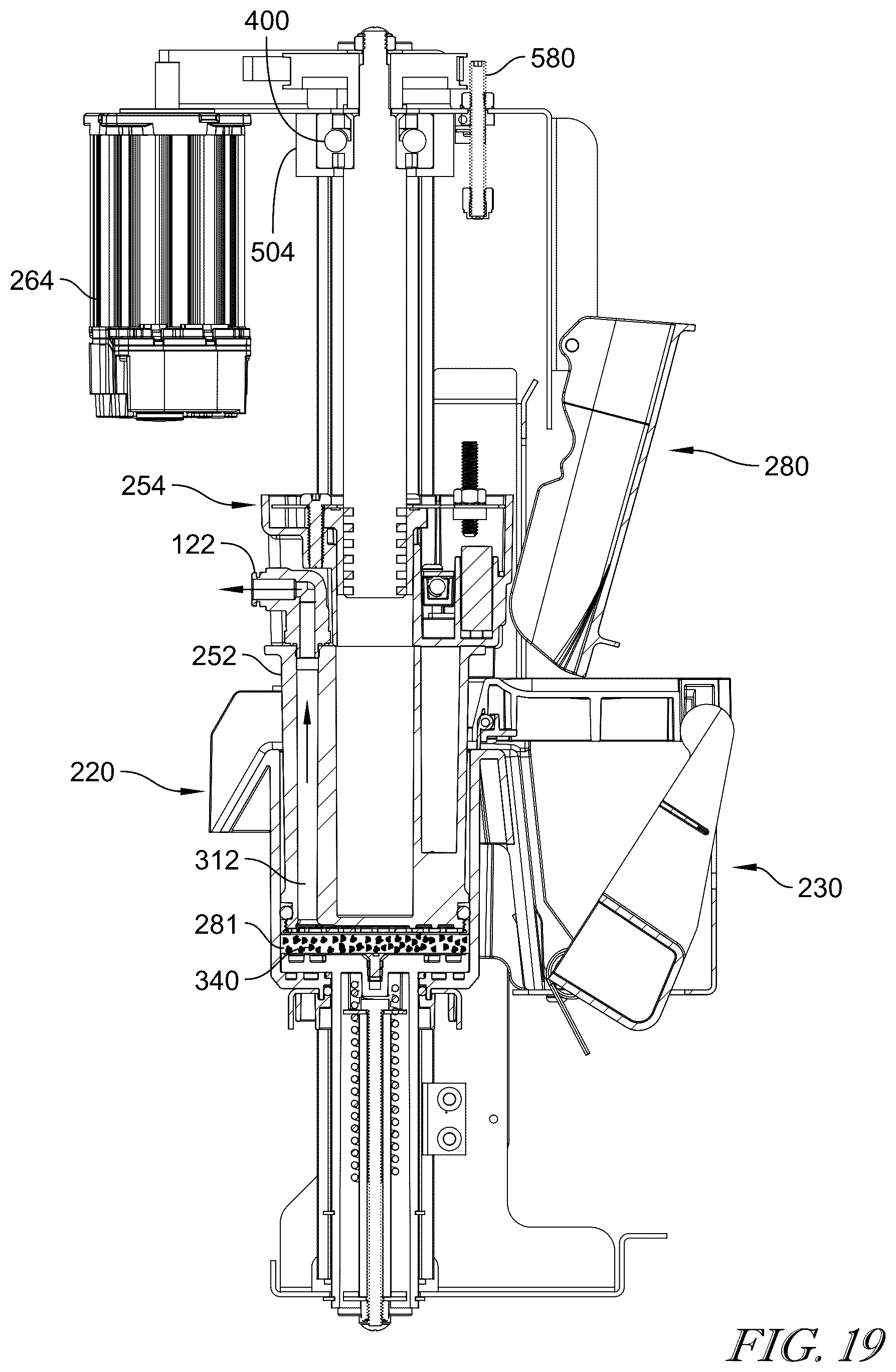 Patent US12599266 Figure 16 – Axially operable brewing system