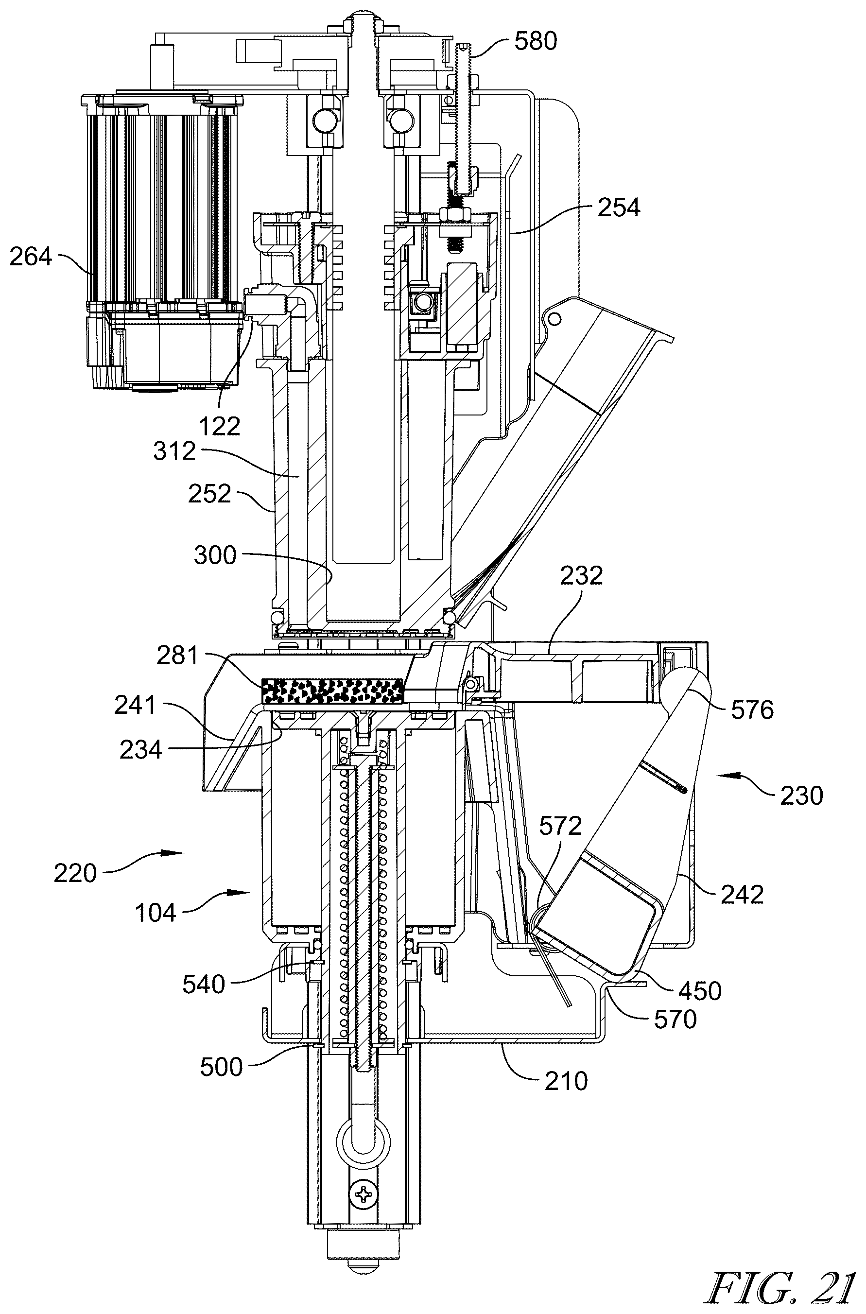 Patent US12599266 Figure 18 – Axially operable brewing system