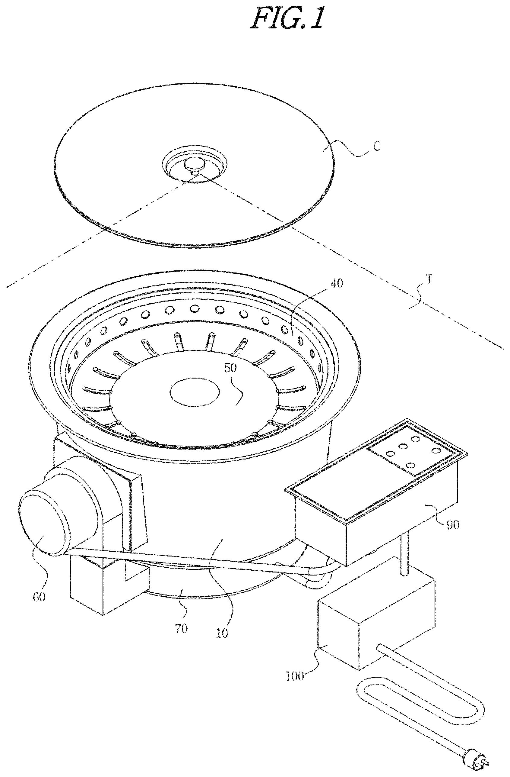 Patent US12599267 Figure 1 – Air circulating roaster
