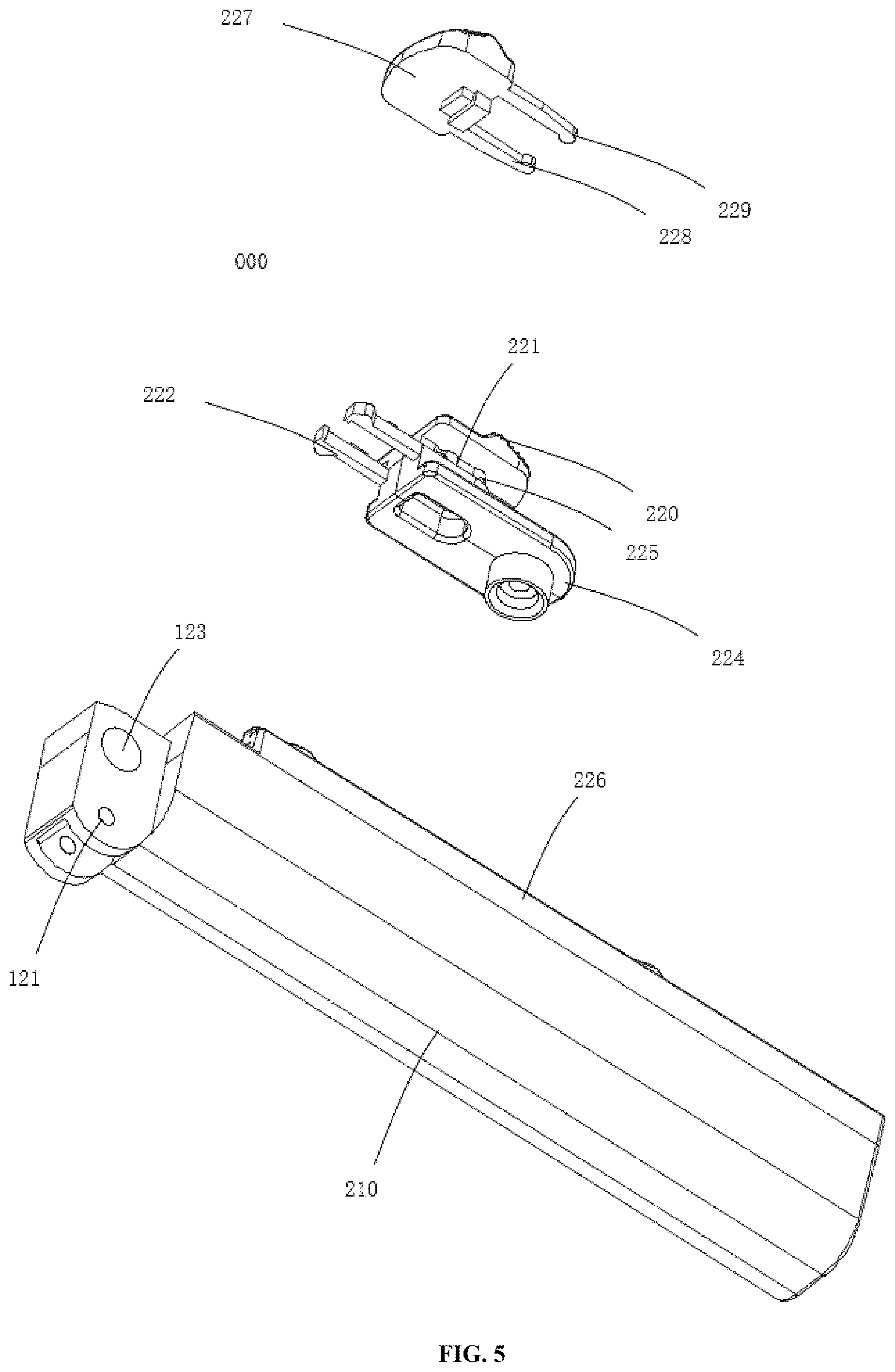 Patent US12599268 Figure 5 – Folding bathtub and retractable supporting mechanism thereof
