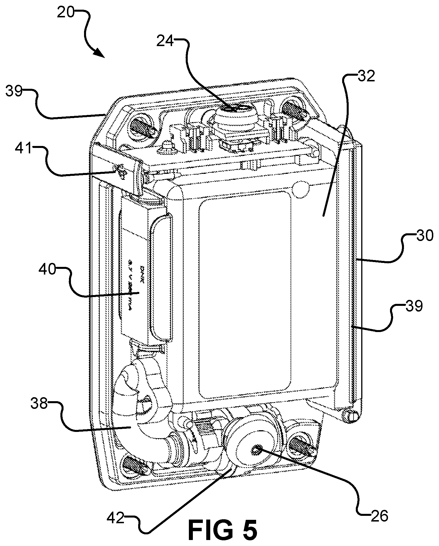 Patent US12599270 Figure 6 – Portable personal hand sanitizer dispenser
