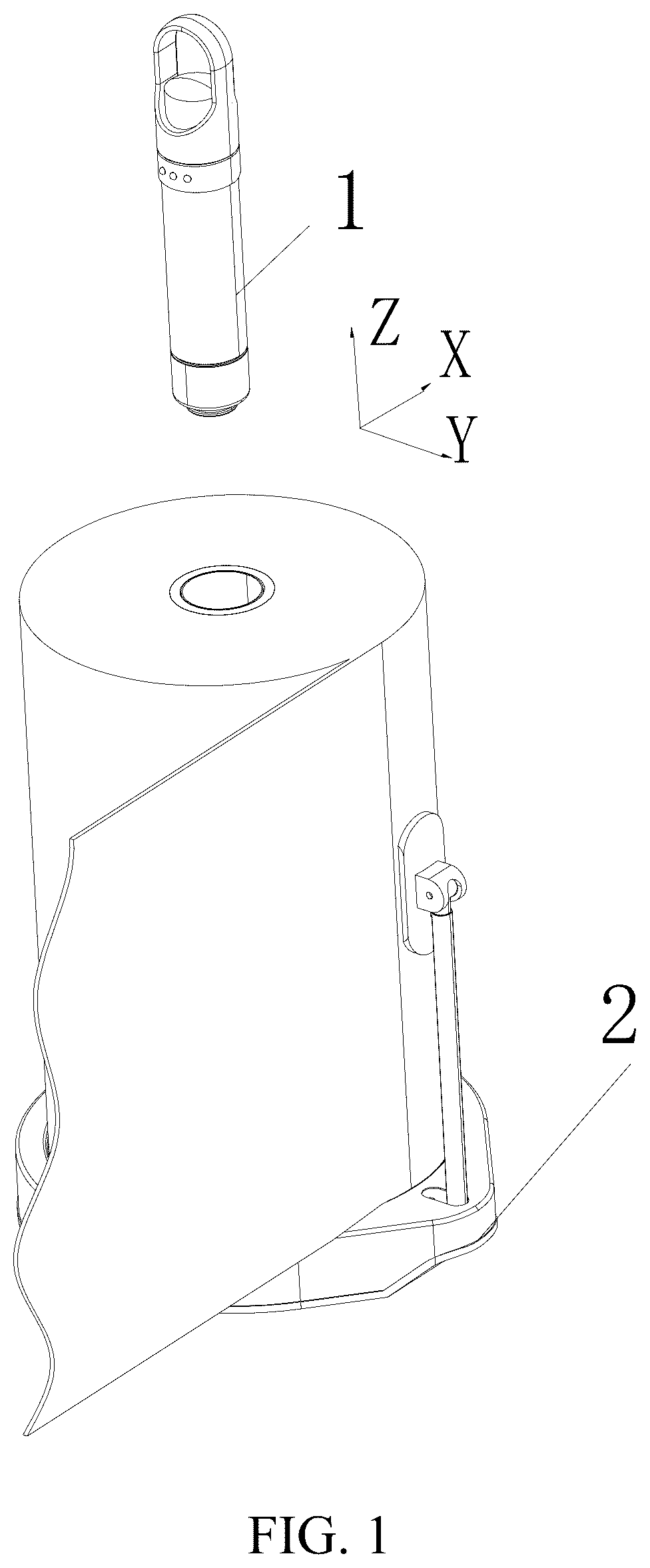 Patent US12599273 Figure 1 – Bouncing core device, detachable connecting device, and paper towel rack