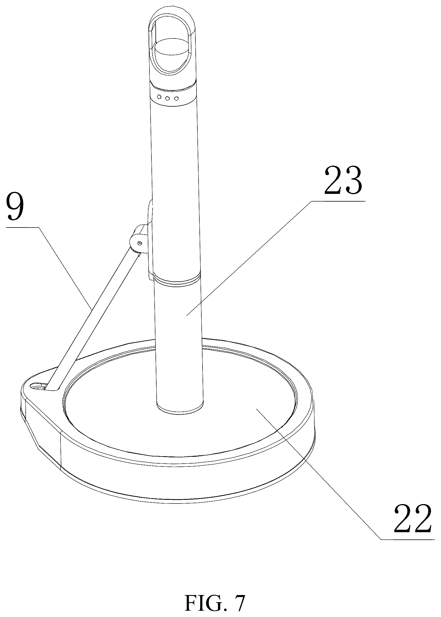 Patent US12599273 Figure 7 – Bouncing core device, detachable connecting device, and paper towel rack
