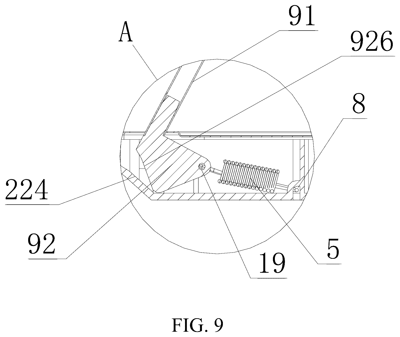 Patent US12599273 Figure 9 – Bouncing core device, detachable connecting device, and paper towel rack