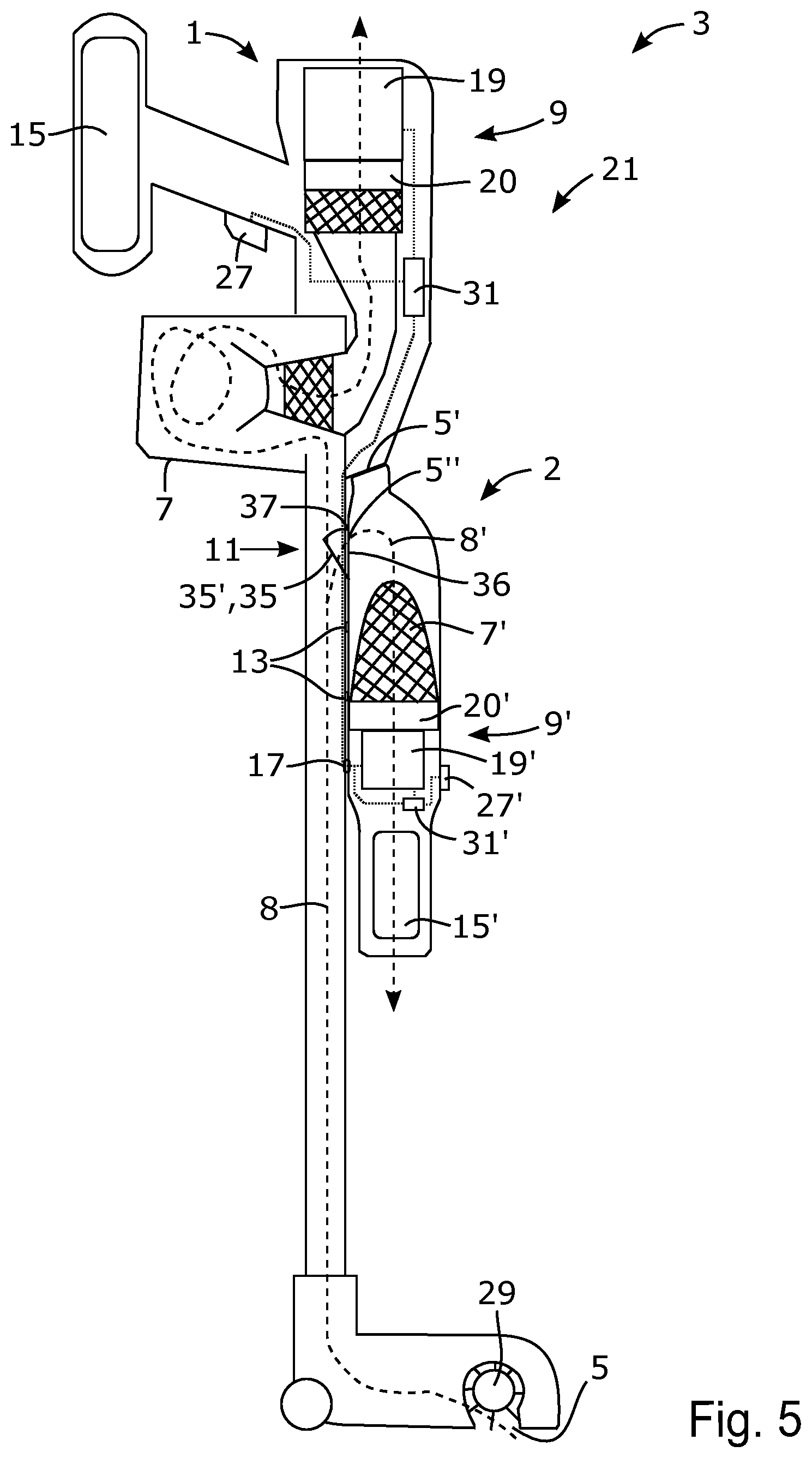 Patent US12599275 Figure 4 – Vacuum cleaner apparatus, vacuum cleaner unit, and method of operating a vacuum cleaner apparatus