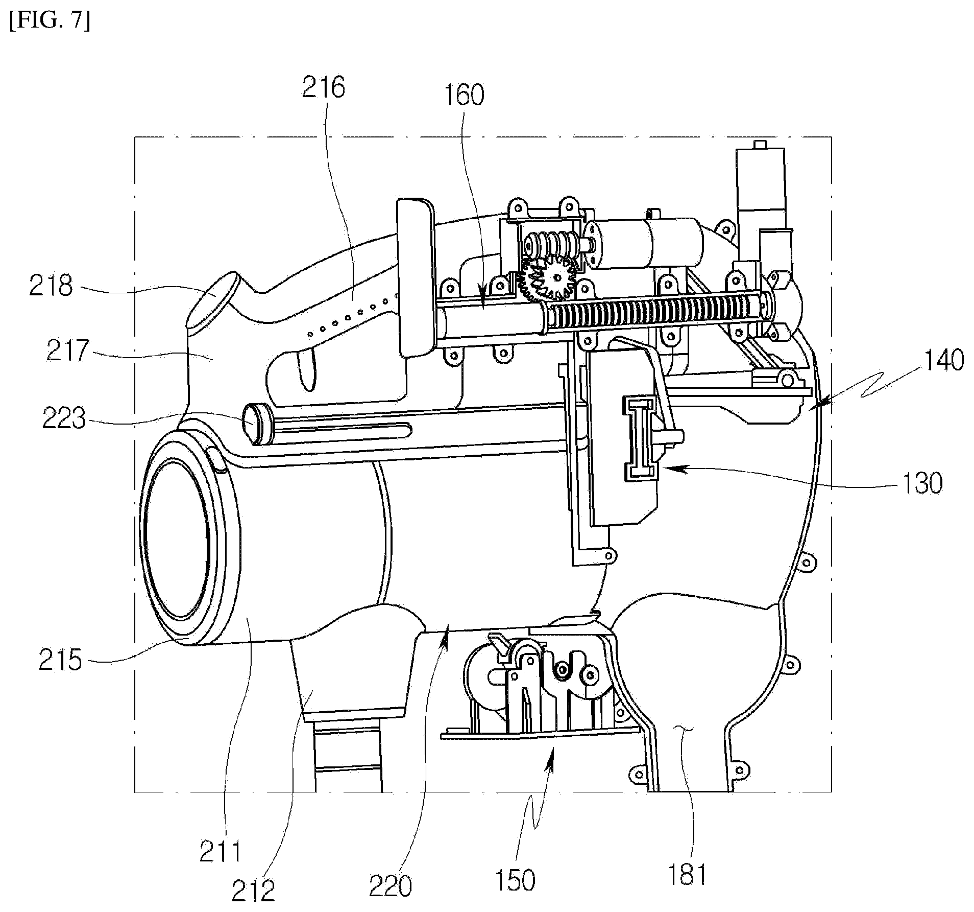Patent US12599276 Figure 7 – Cleaner station with fixing unit