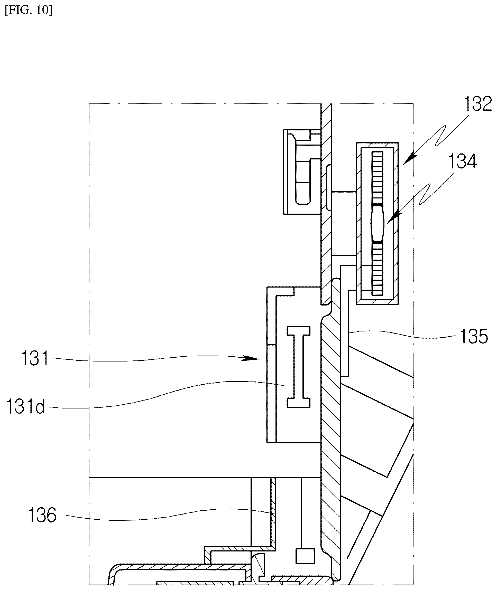 Patent US12599276 Figure 10 – Cleaner station with fixing unit