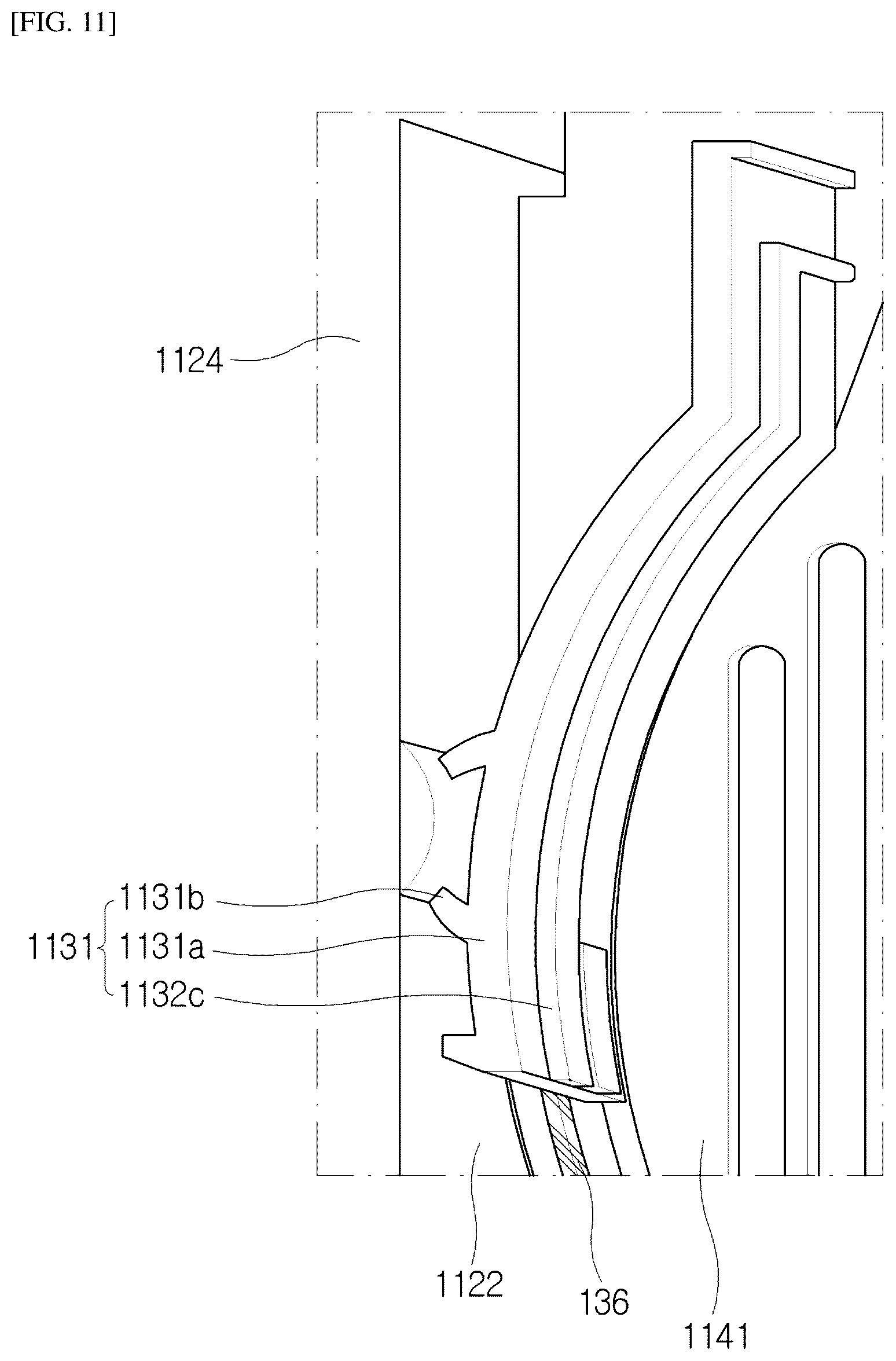 Patent US12599276 Figure 11 – Cleaner station with fixing unit