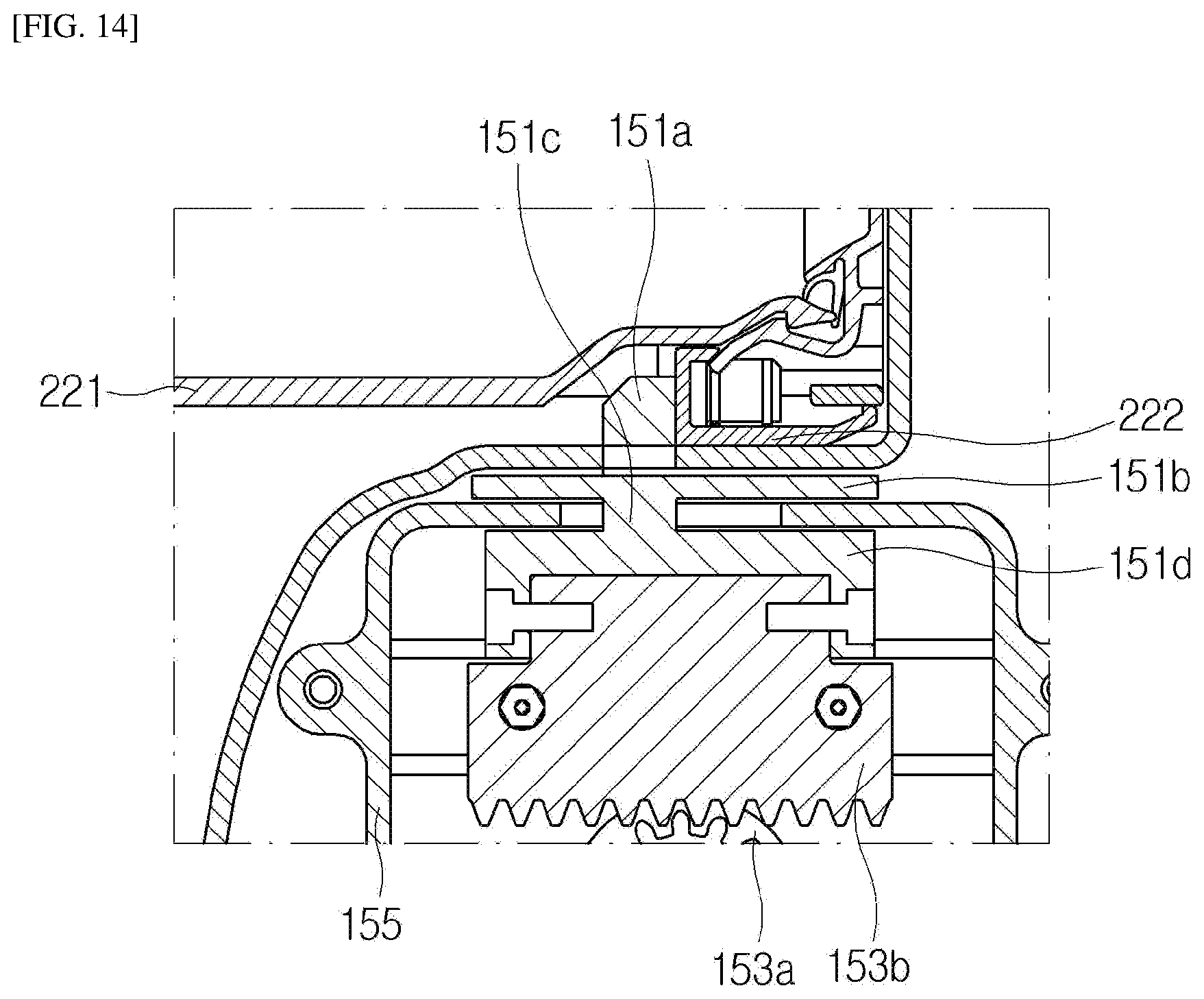 Patent US12599276 Figure 14 – Cleaner station with fixing unit