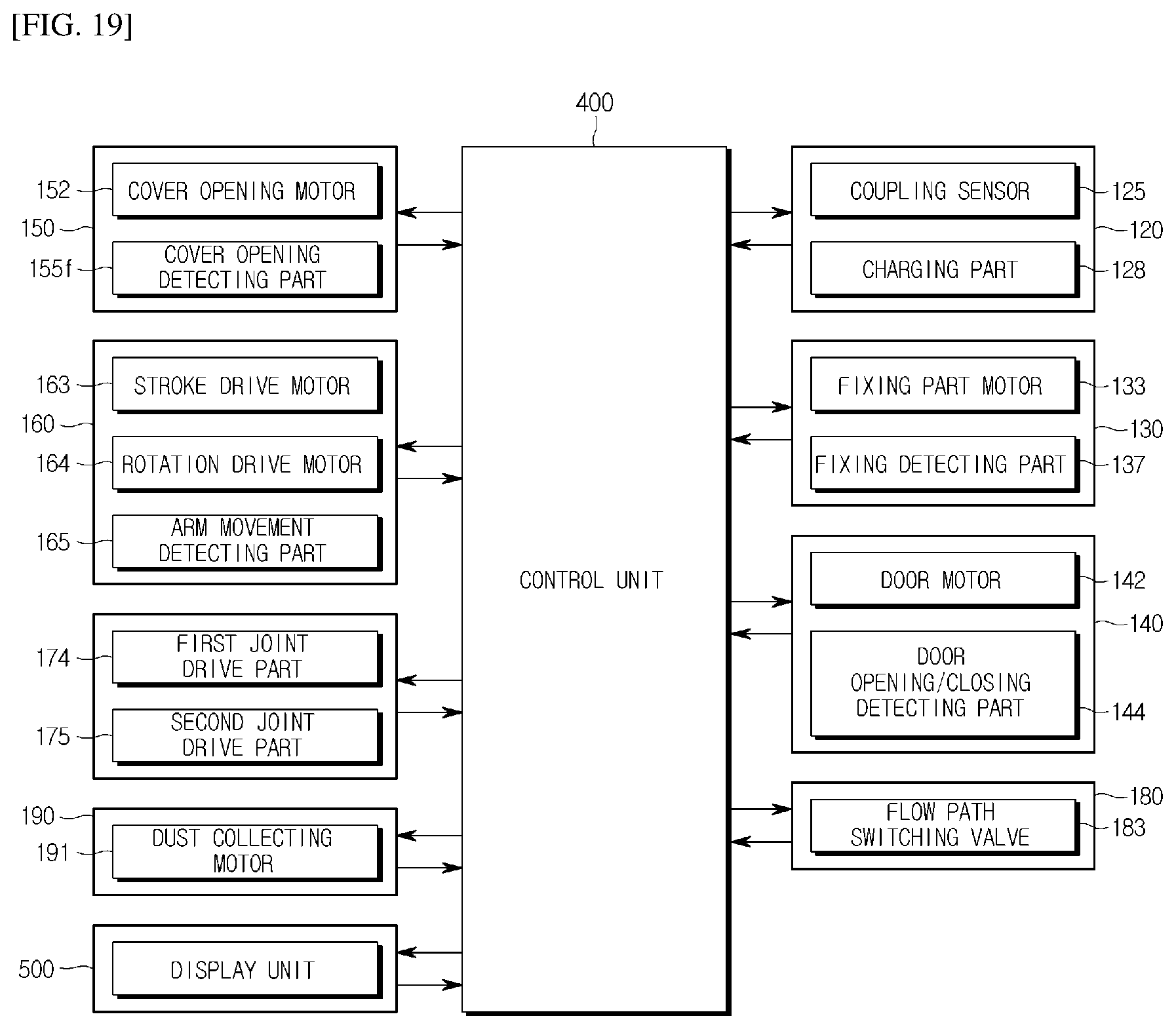 Patent US12599276 Figure 19 – Cleaner station with fixing unit