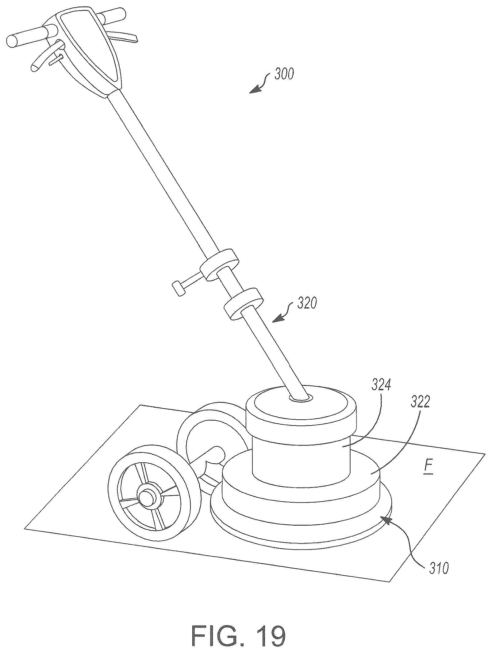 Patent US12599278 Figure 13 – Rotary floor buffing pad with agitator insert