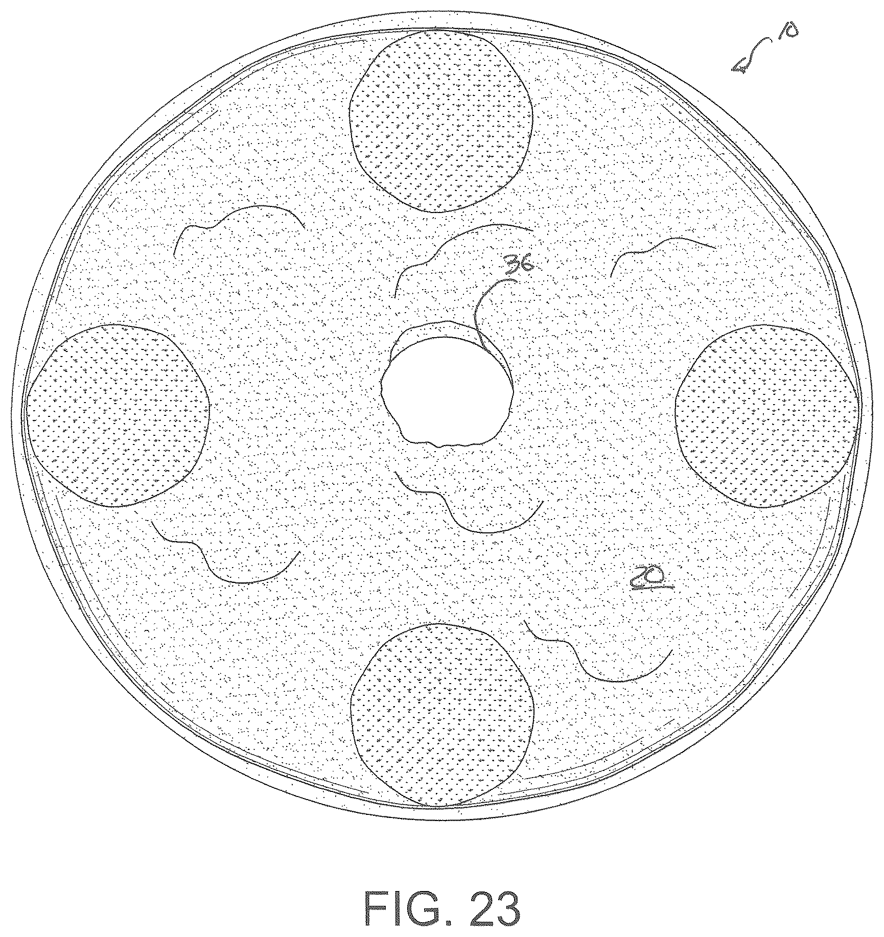 Patent US12599278 Figure 18 – Rotary floor buffing pad with agitator insert