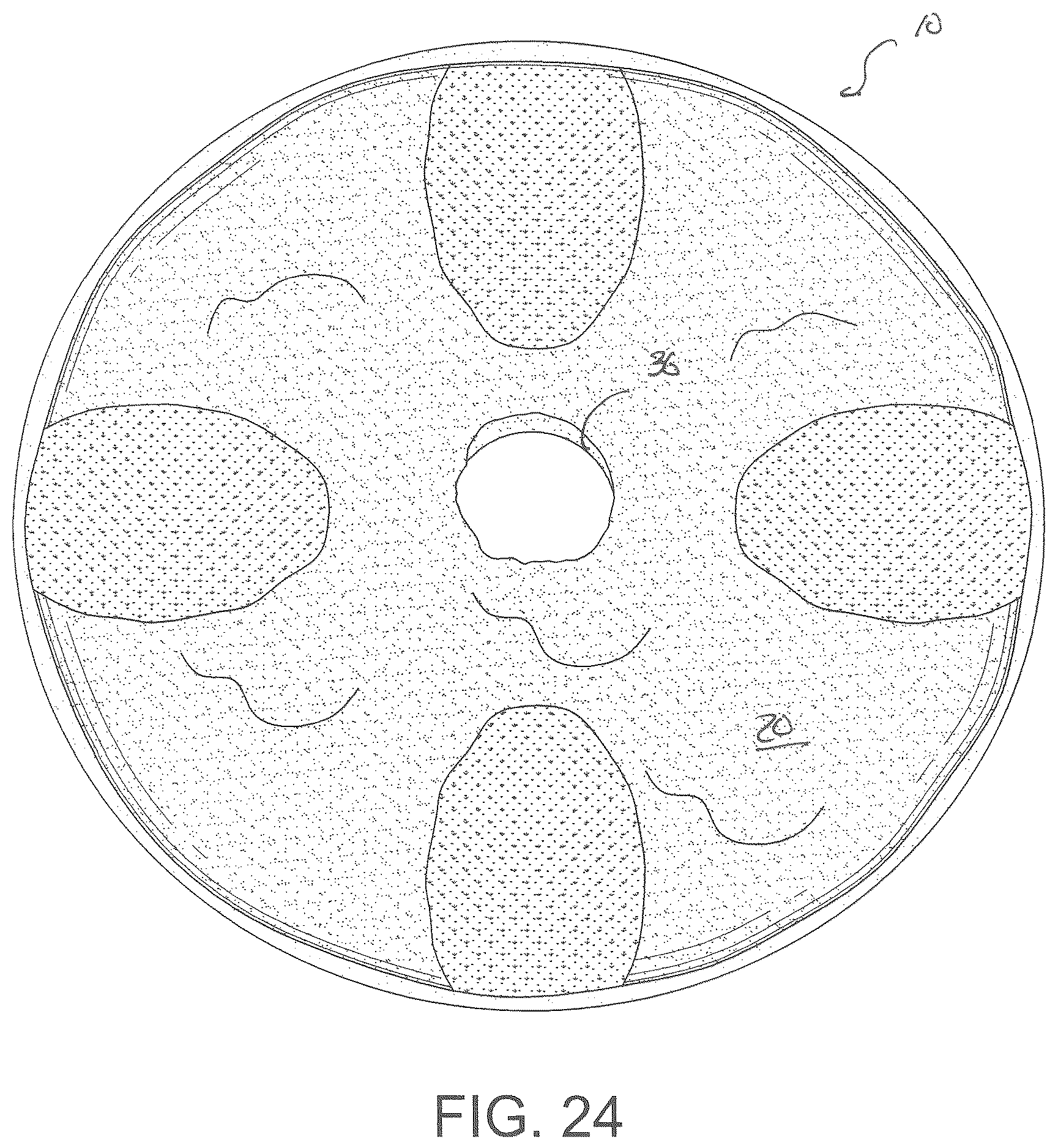 Patent US12599278 Figure 19 – Rotary floor buffing pad with agitator insert