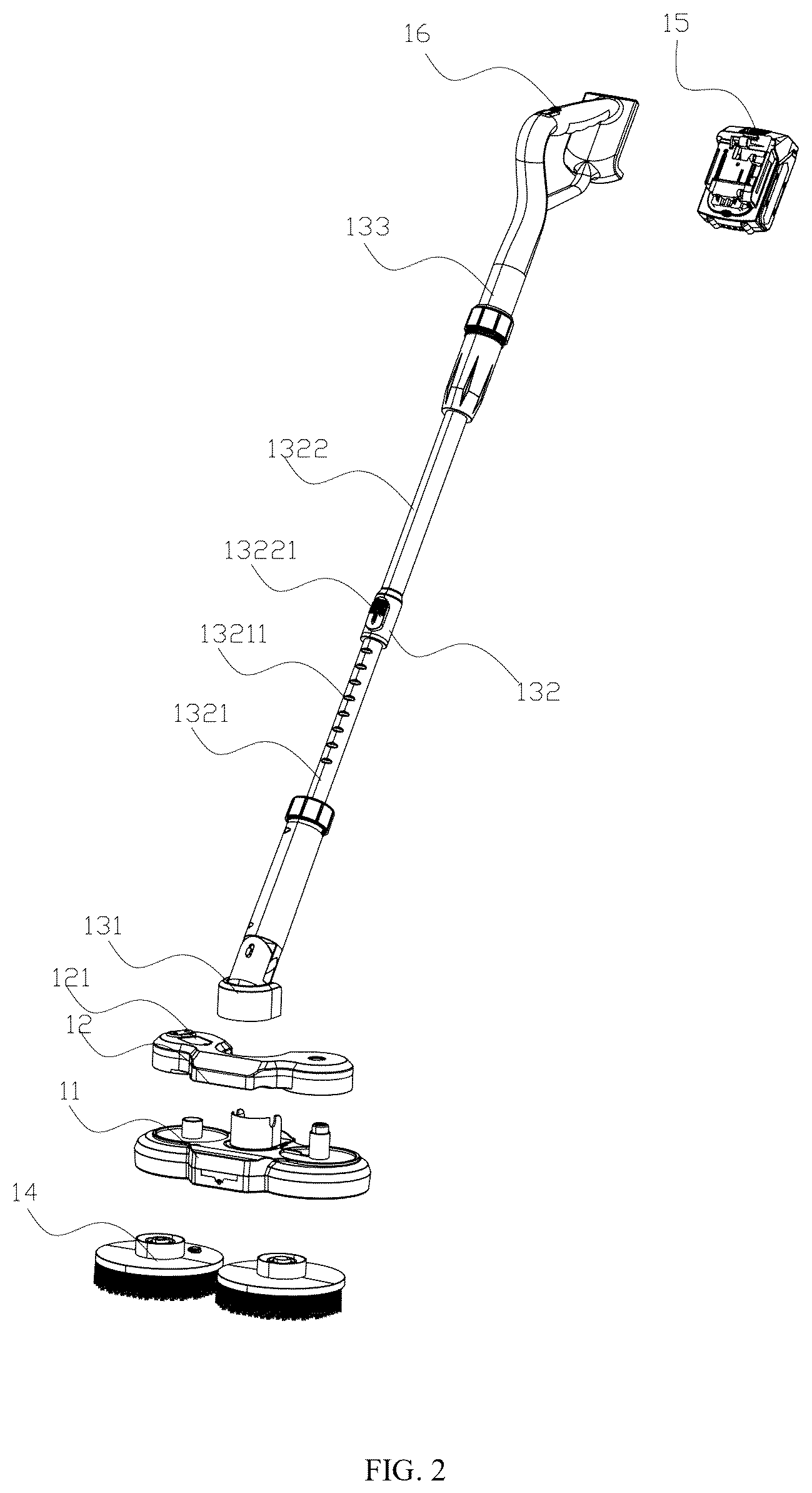 Patent US12599279 Figure 2 – Multi-functional double-head electric cleaning device