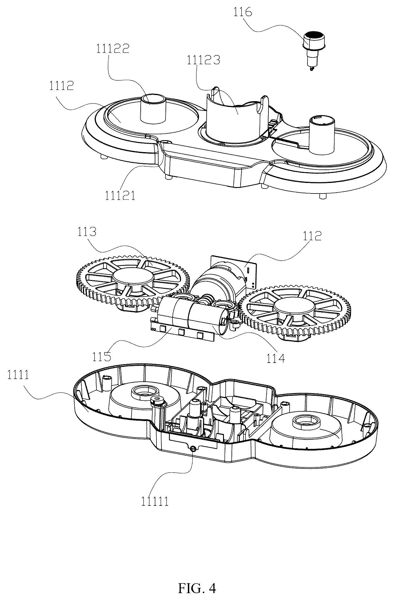 Patent US12599279 Figure 4 – Multi-functional double-head electric cleaning device