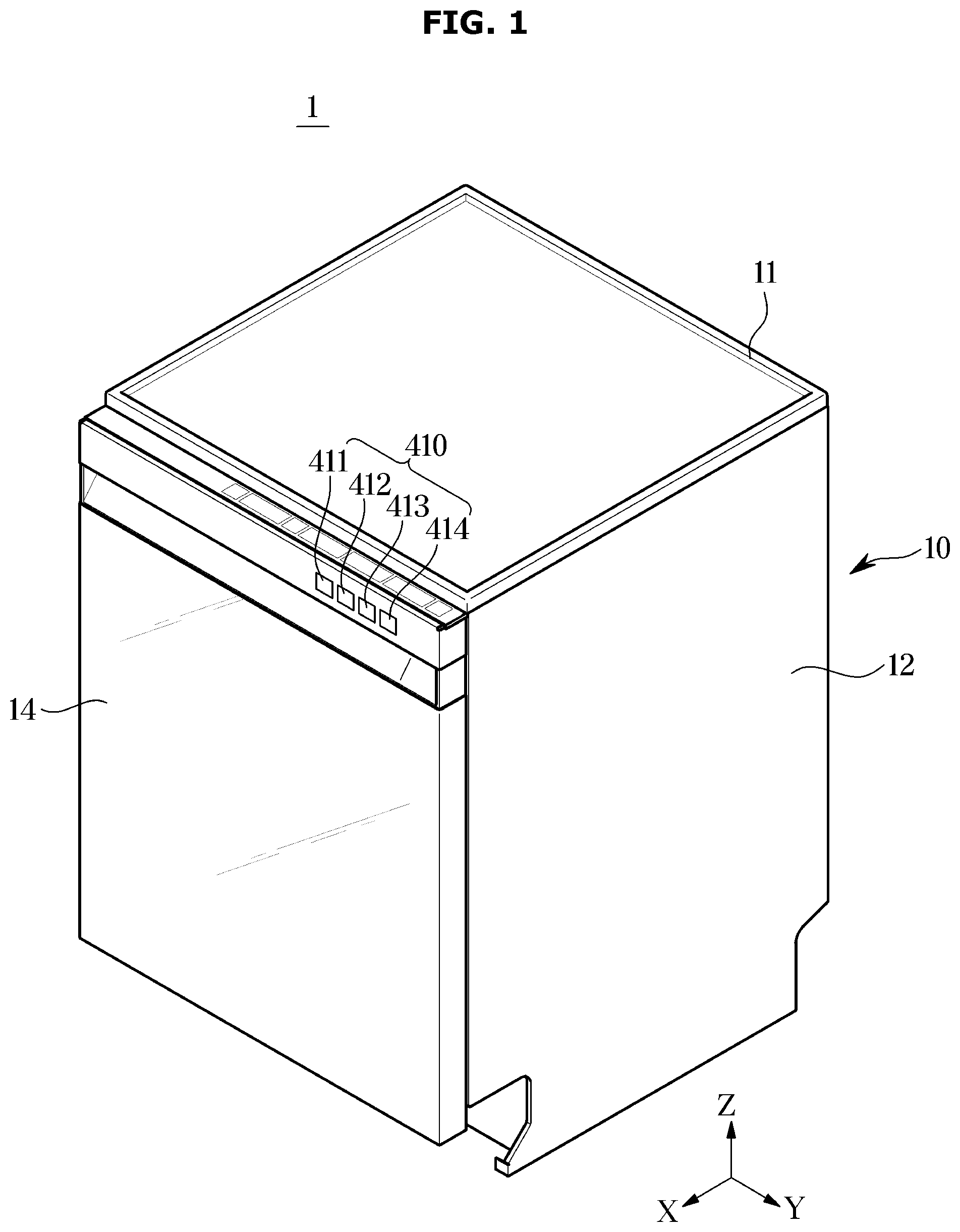 Patent US12599281 Figure 1 – Dishwasher and method for controlling same
