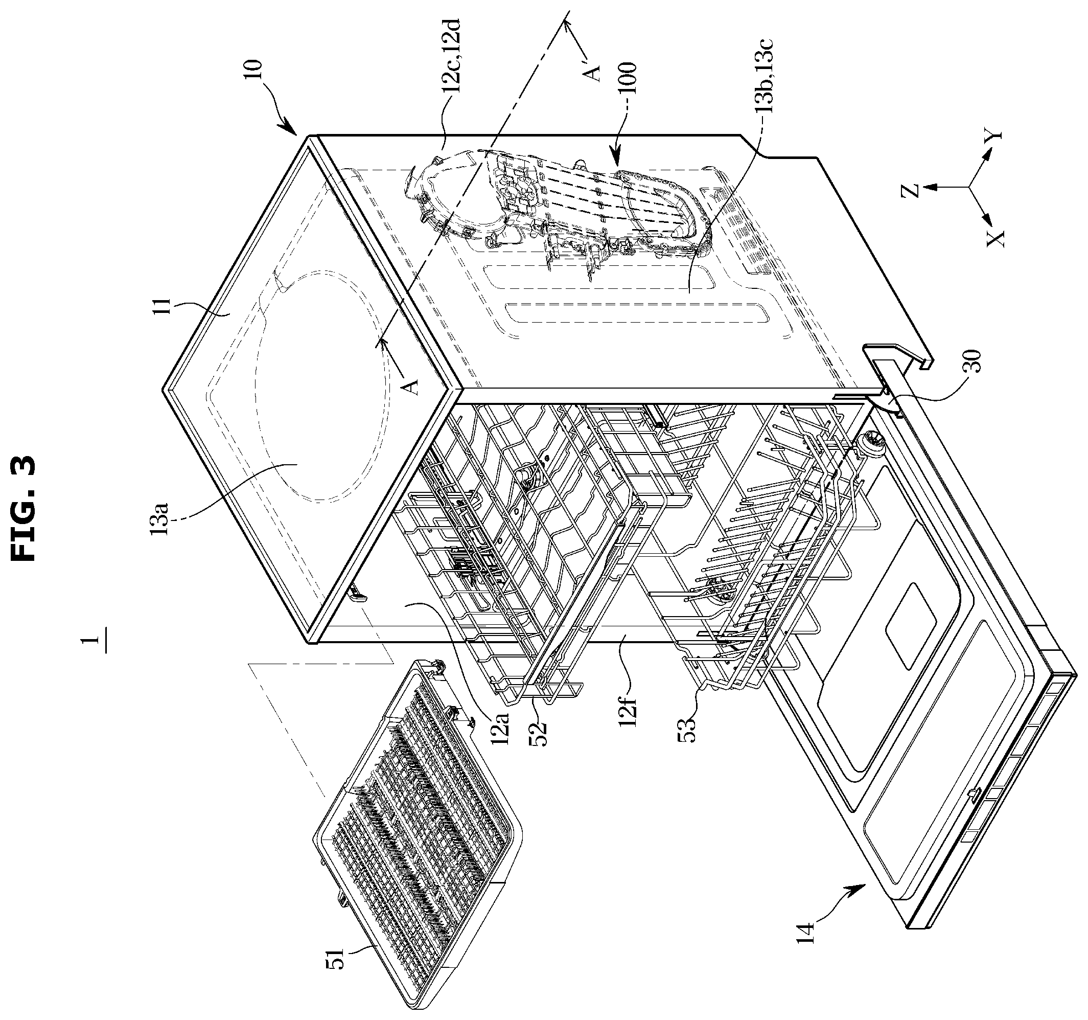 Patent US12599281 Figure 3 – Dishwasher and method for controlling same