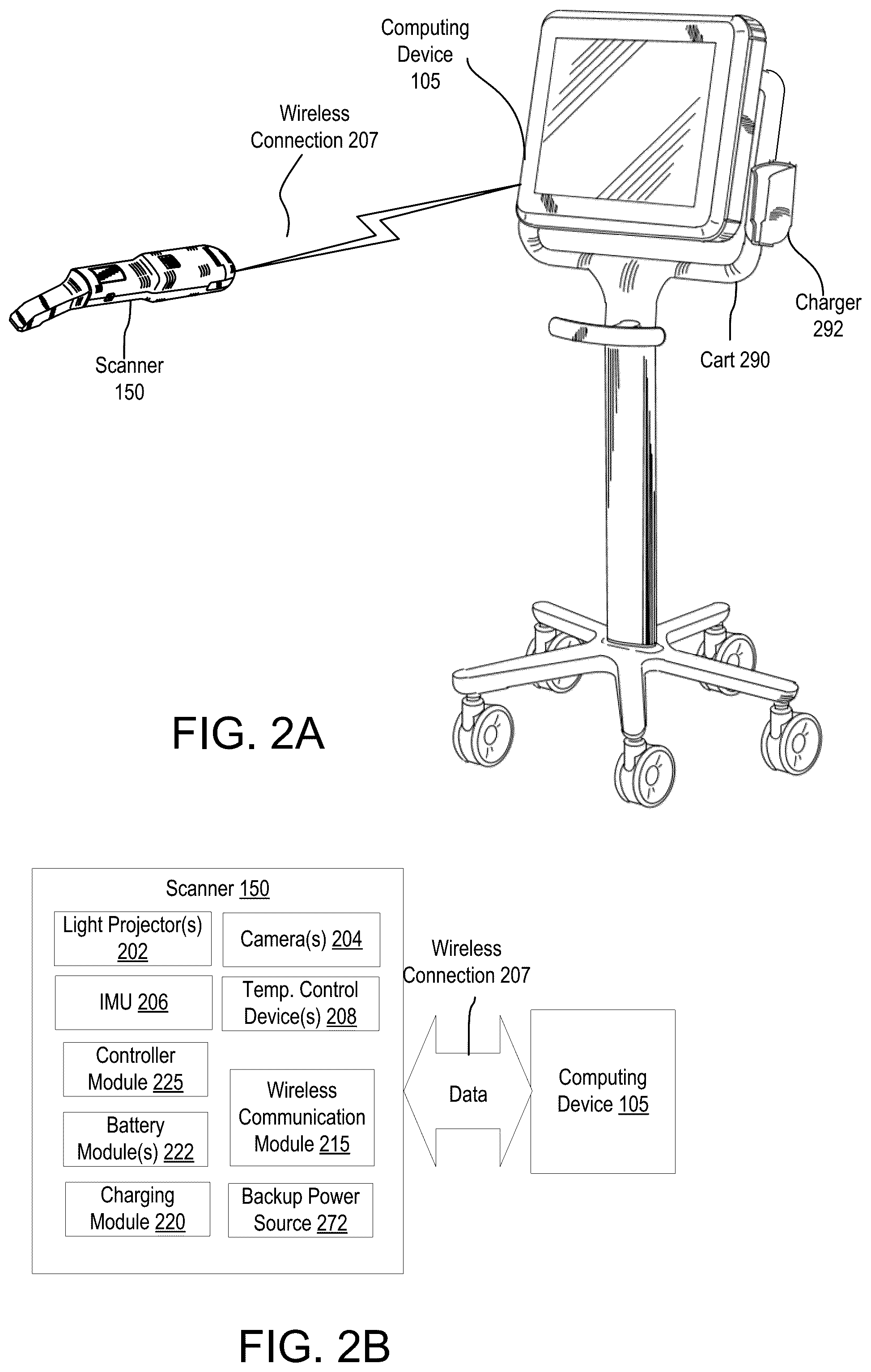 Patent US12599286 Figure 2 – Power sources for wireless intraoral scanners