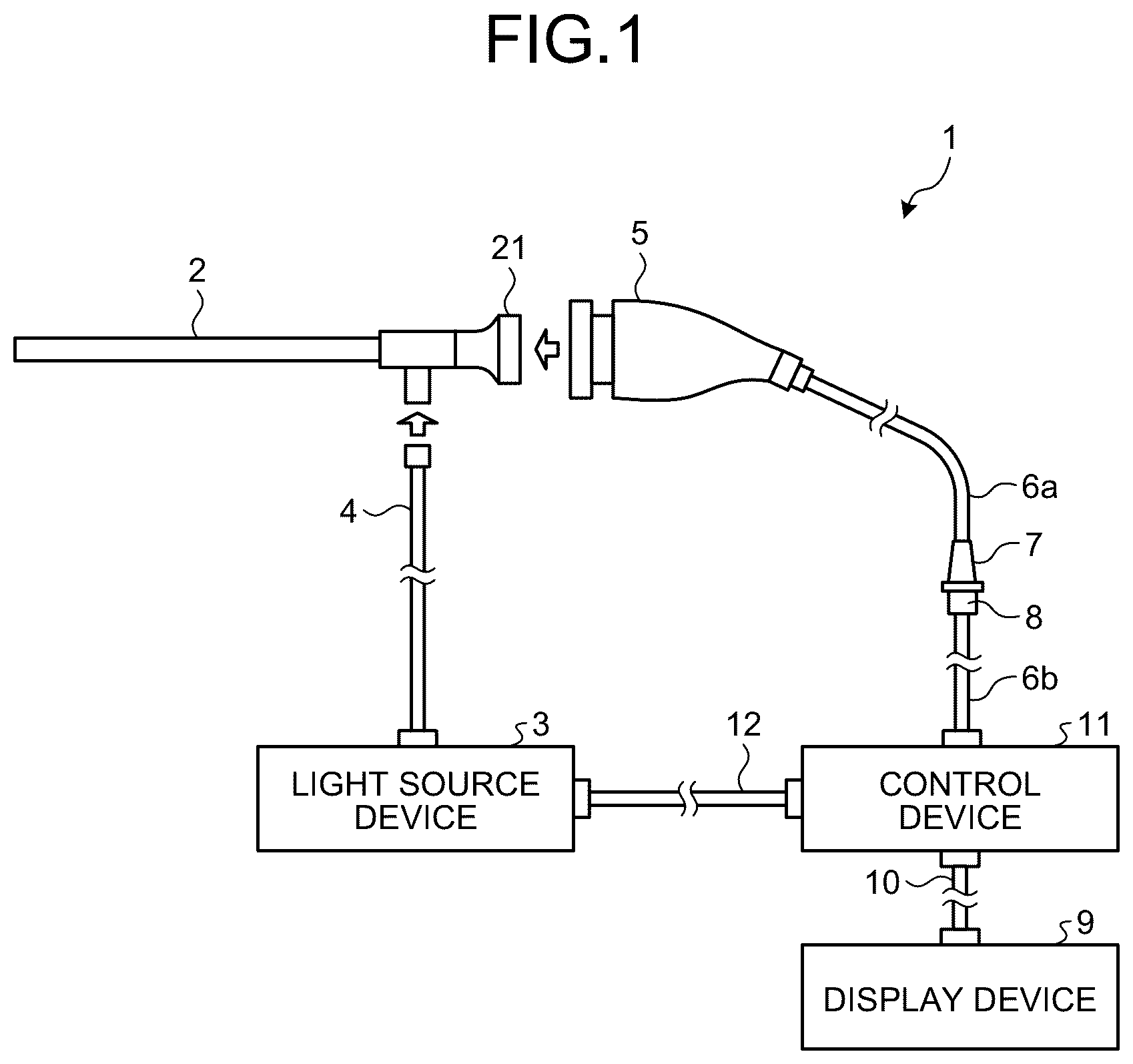 Patent US12599290 Figure 1 – Optical connector and medical device
