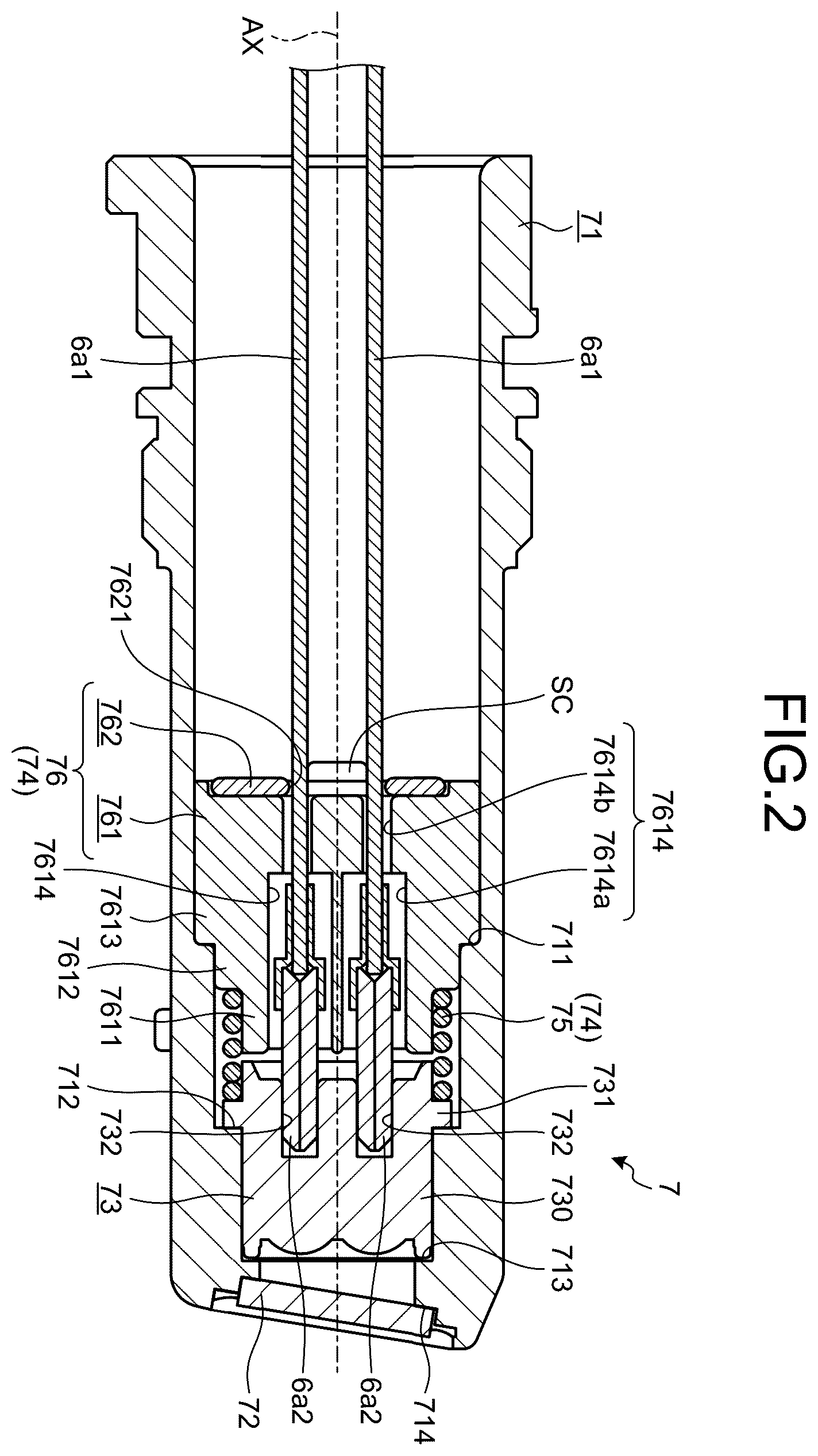 Patent US12599290 Figure 2 – Optical connector and medical device