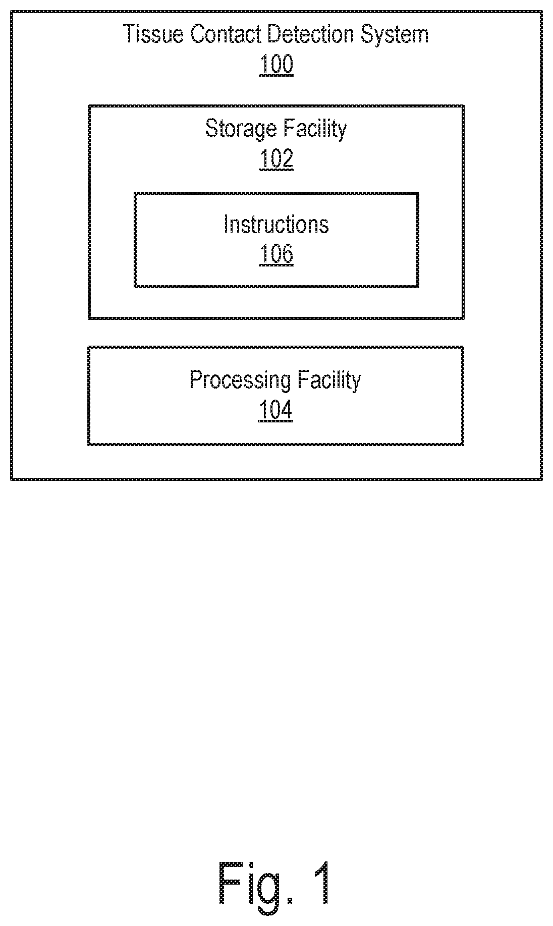 Patent US12599298 Figure 1 – Systems and methods for detecting physical contact of a surgical instrument with patient tissue