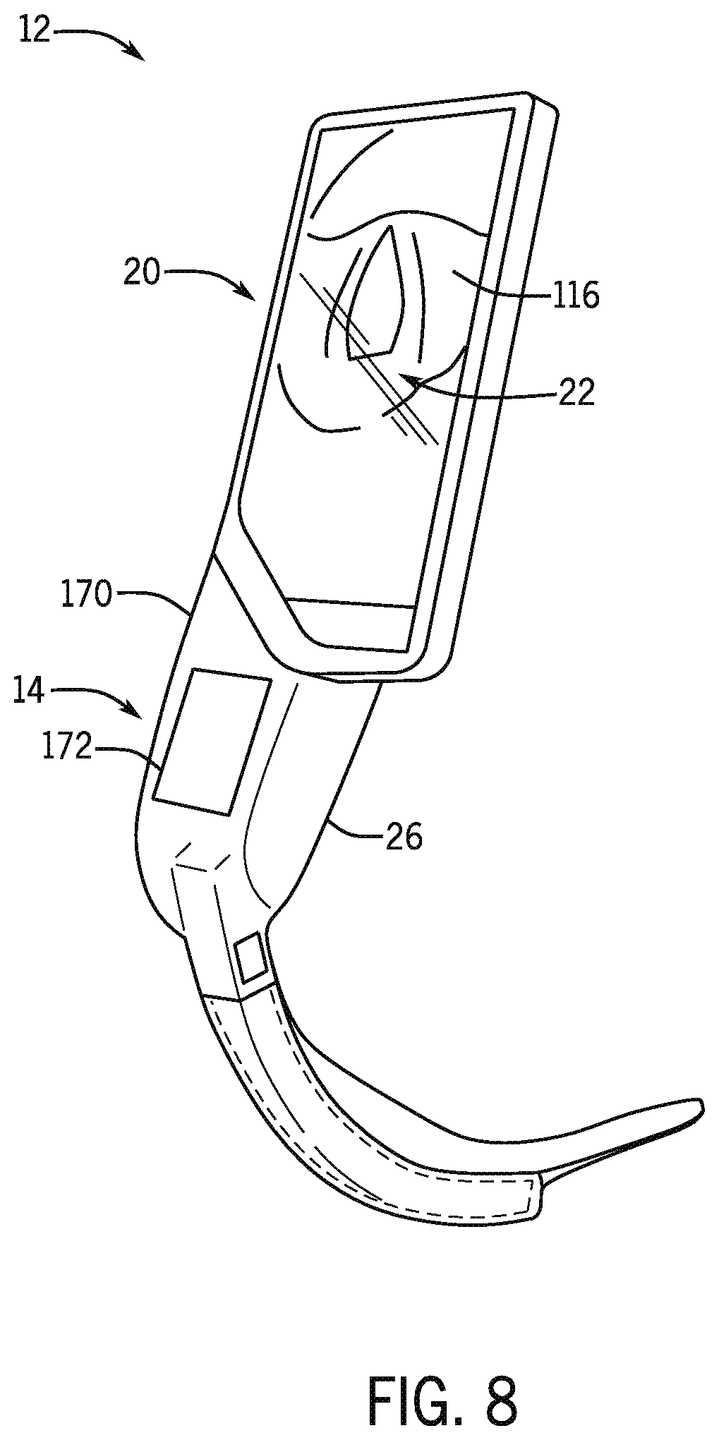 Patent US12599300 Figure 7 – Laryngoscope with physiological parameter indicator
