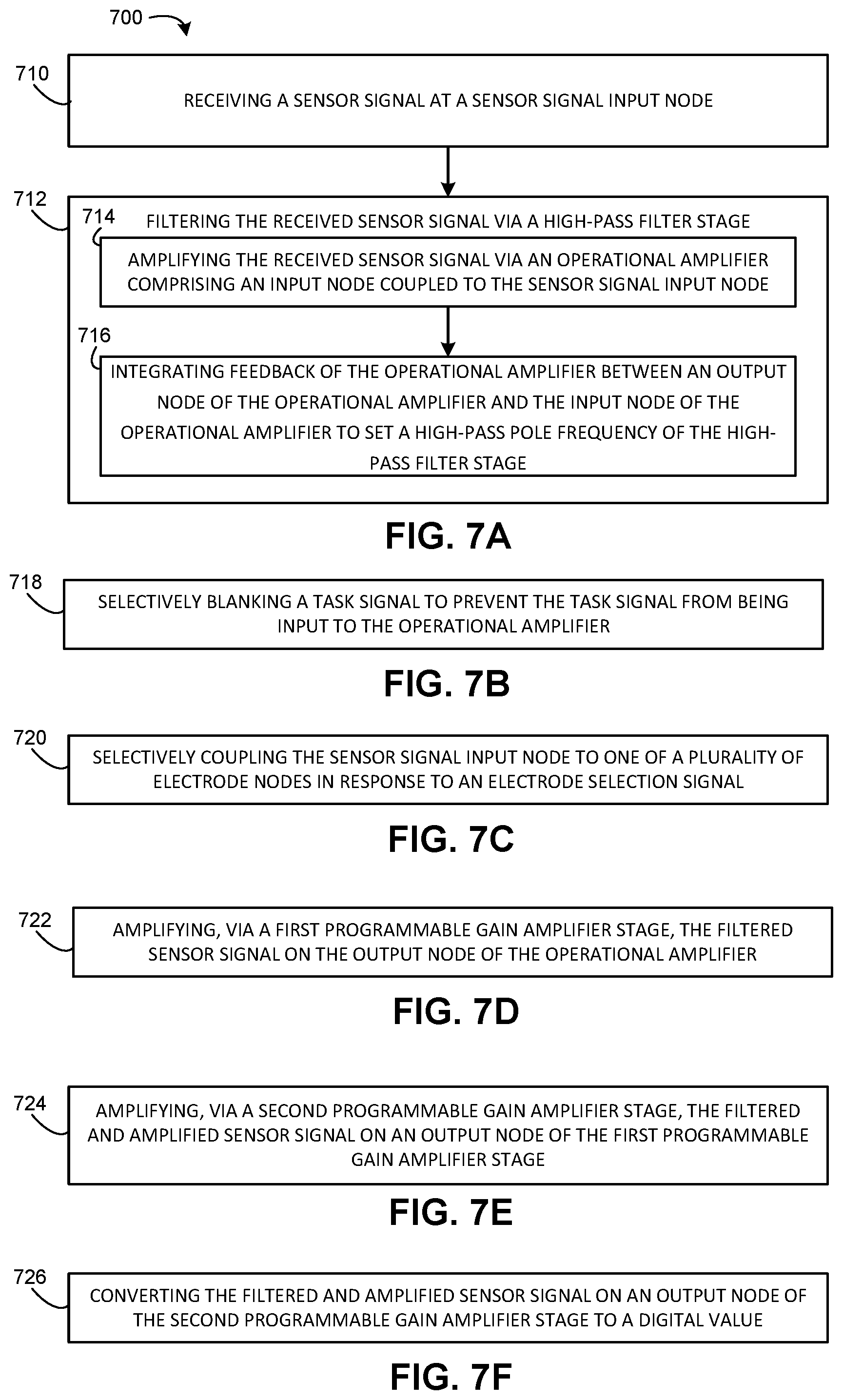 Patent US12599329 Figure 7 – Sense amplifier for a physiological sensor and/or other sensors