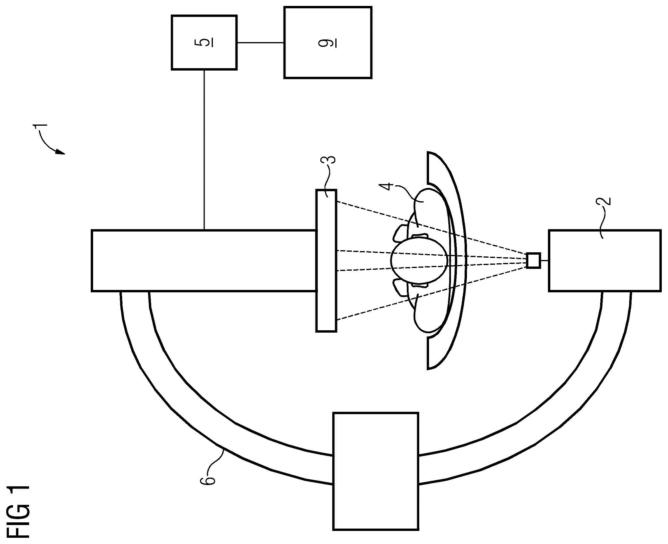 Patent US12599351 Figure 1 – Imaging having scatter correction by interpolation