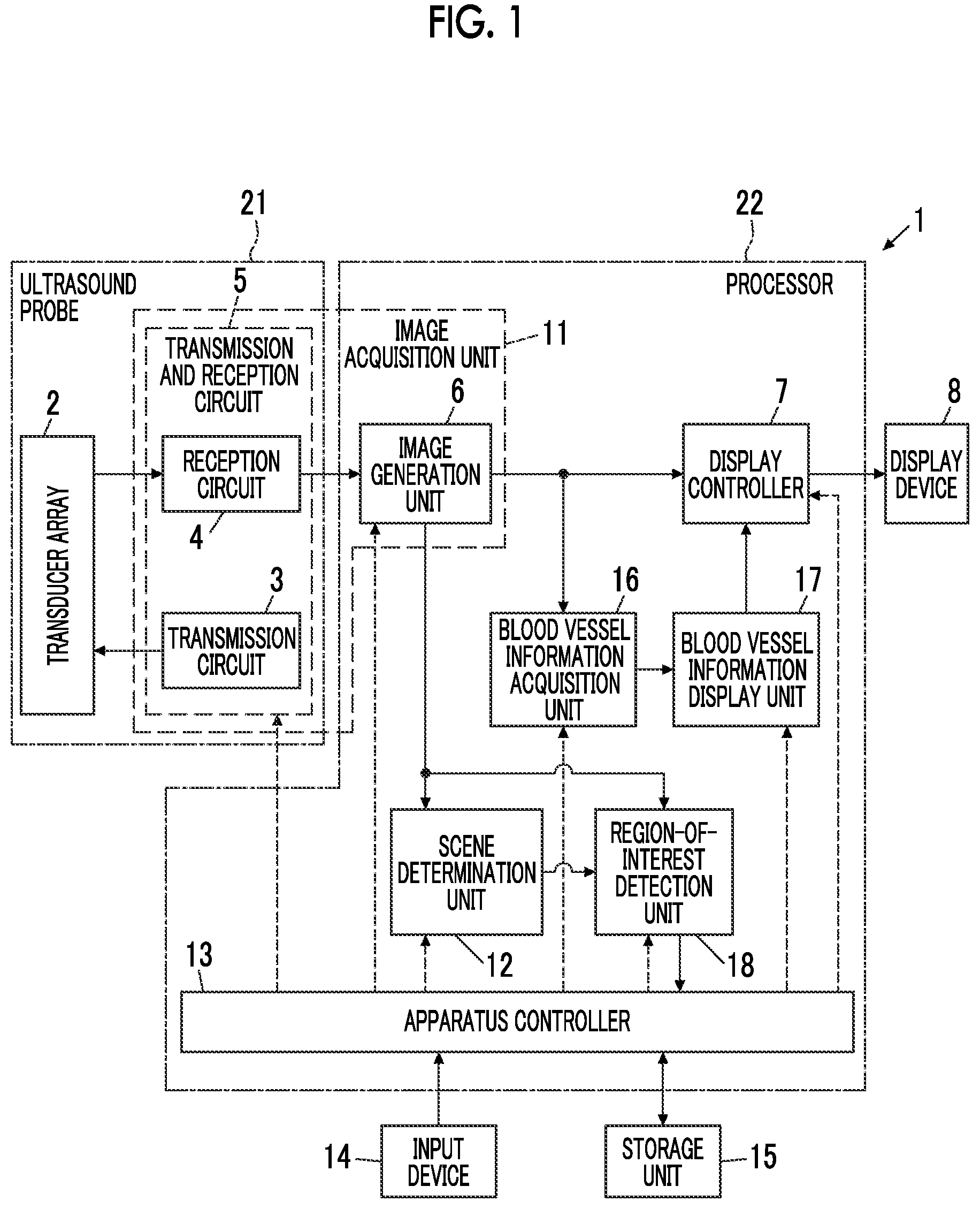 Patent US12599359 Figure 1 – Ultrasound diagnostic apparatus and method of controlling ultrasound diagnostic apparatus