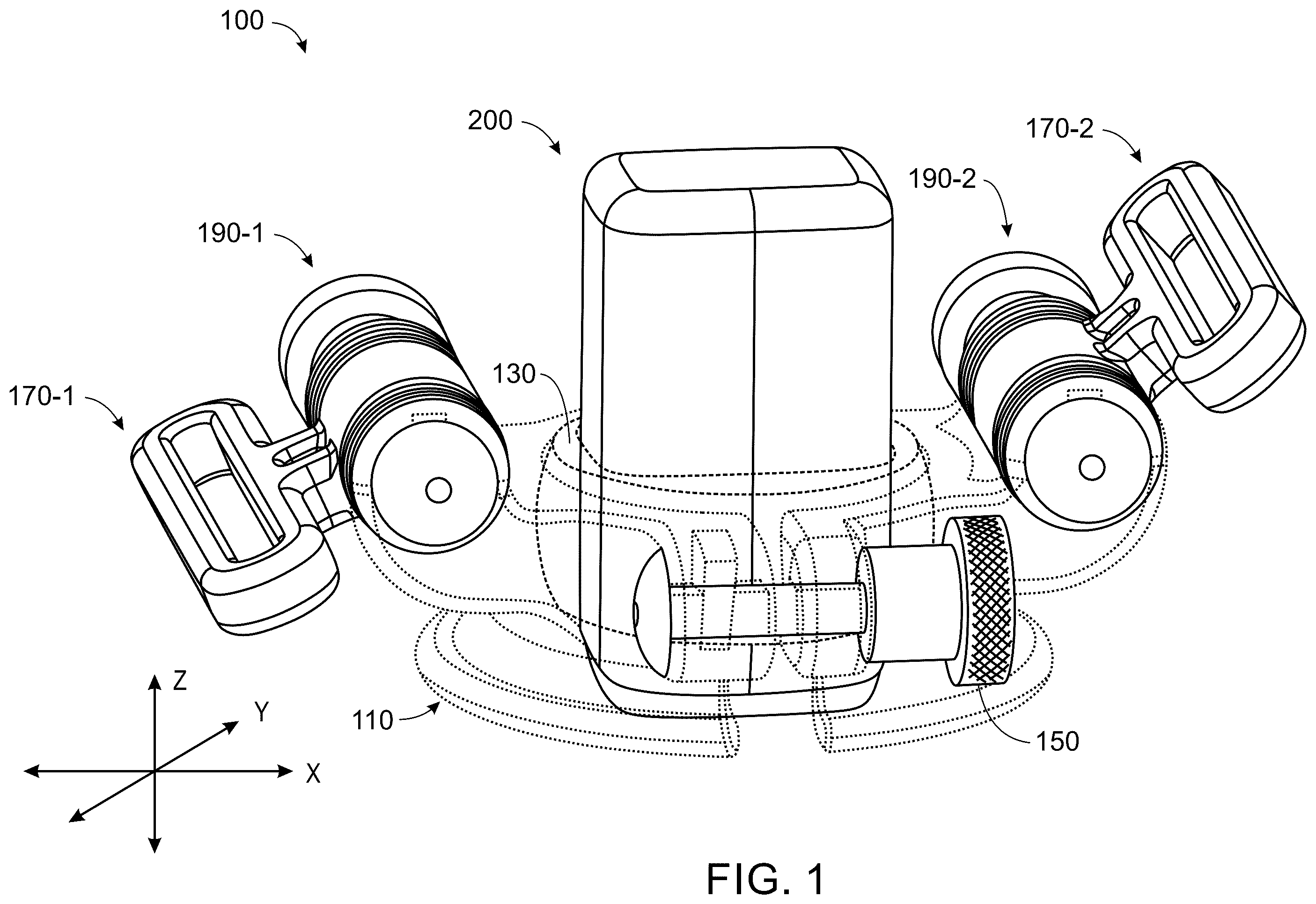 Patent US12599363 — Wearable device for hands-free operation of an ultrasound probe — Figure 1