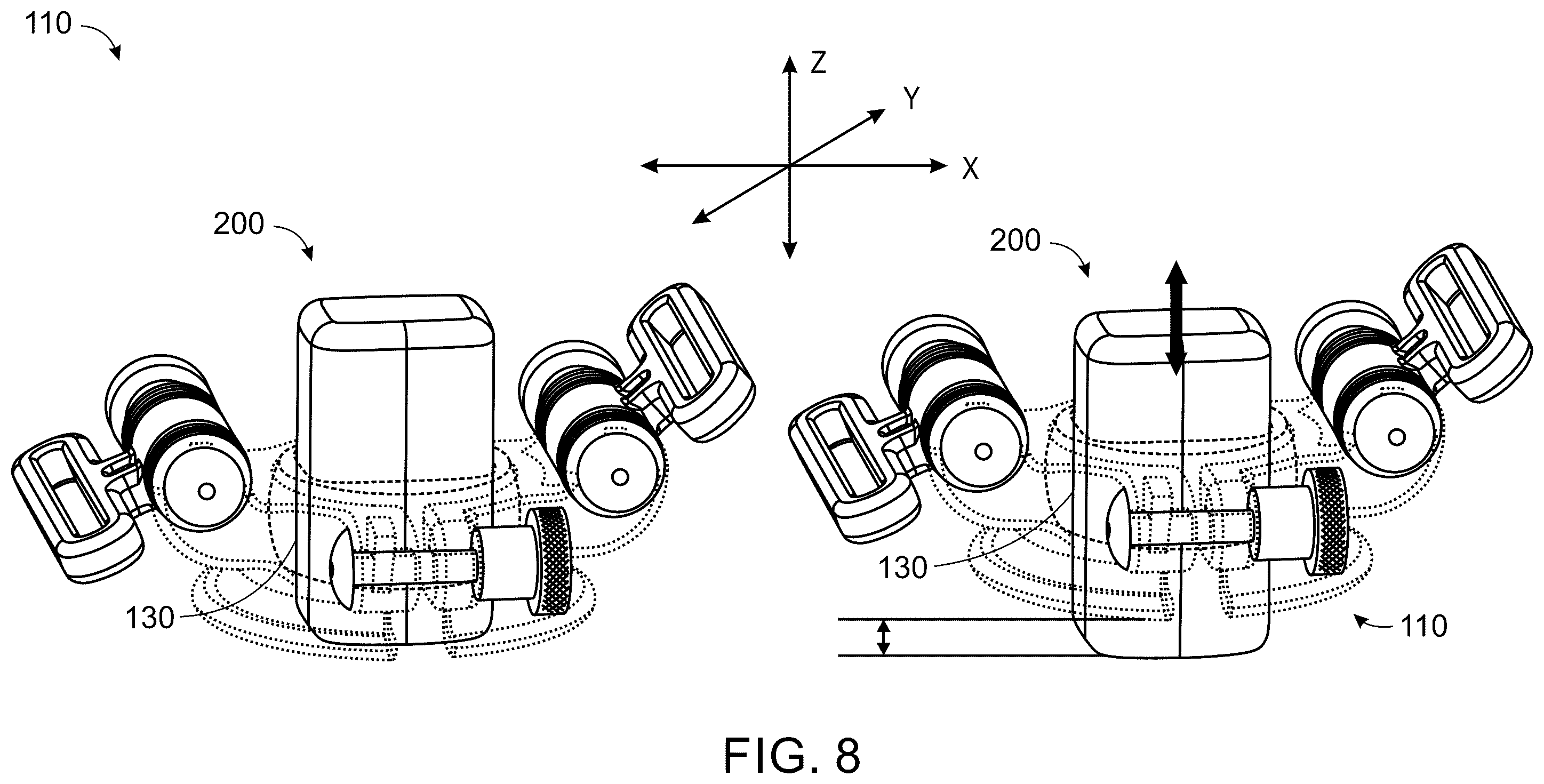 Patent US12599363 Figure 8 – Wearable device for hands-free operation of an ultrasound probe