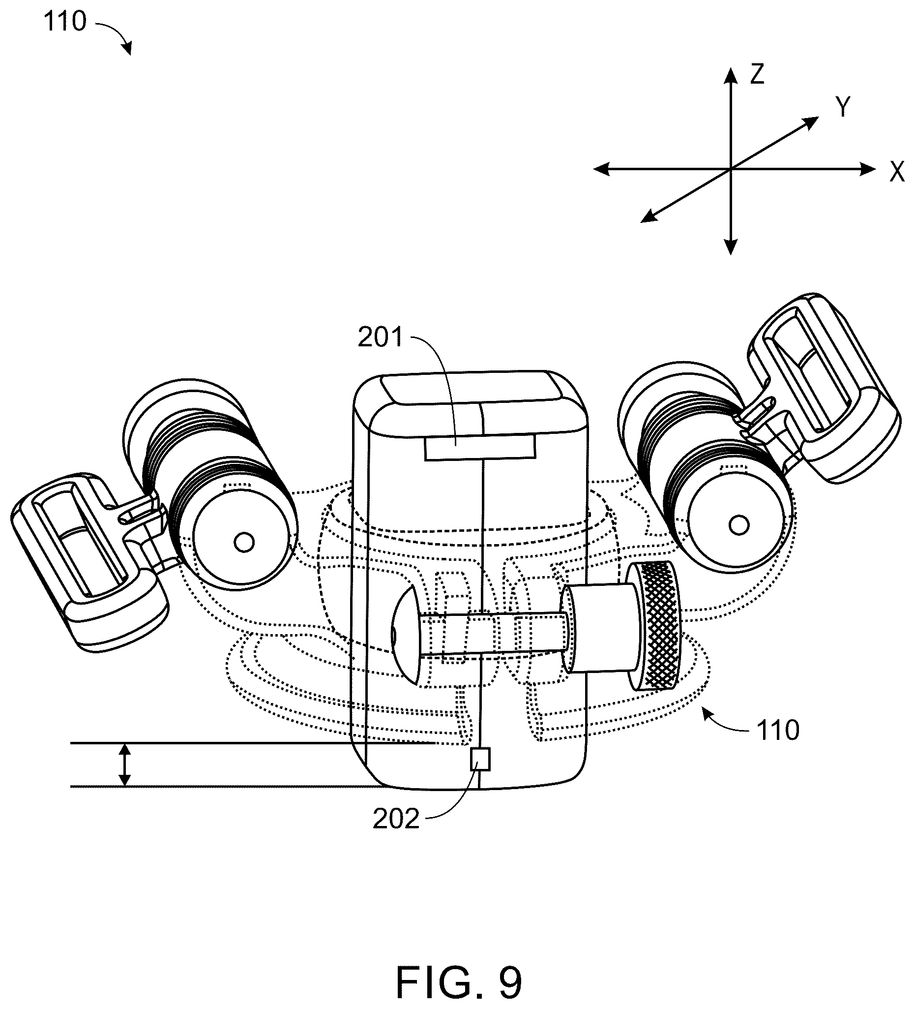 Patent US12599363 Figure 9 – Wearable device for hands-free operation of an ultrasound probe