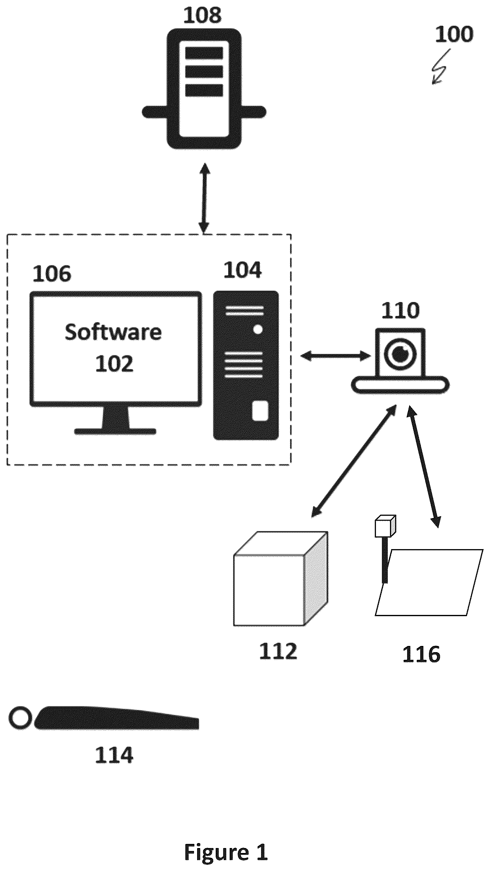 Patent US12599364 Figure 1 – Ultrasound simulation system