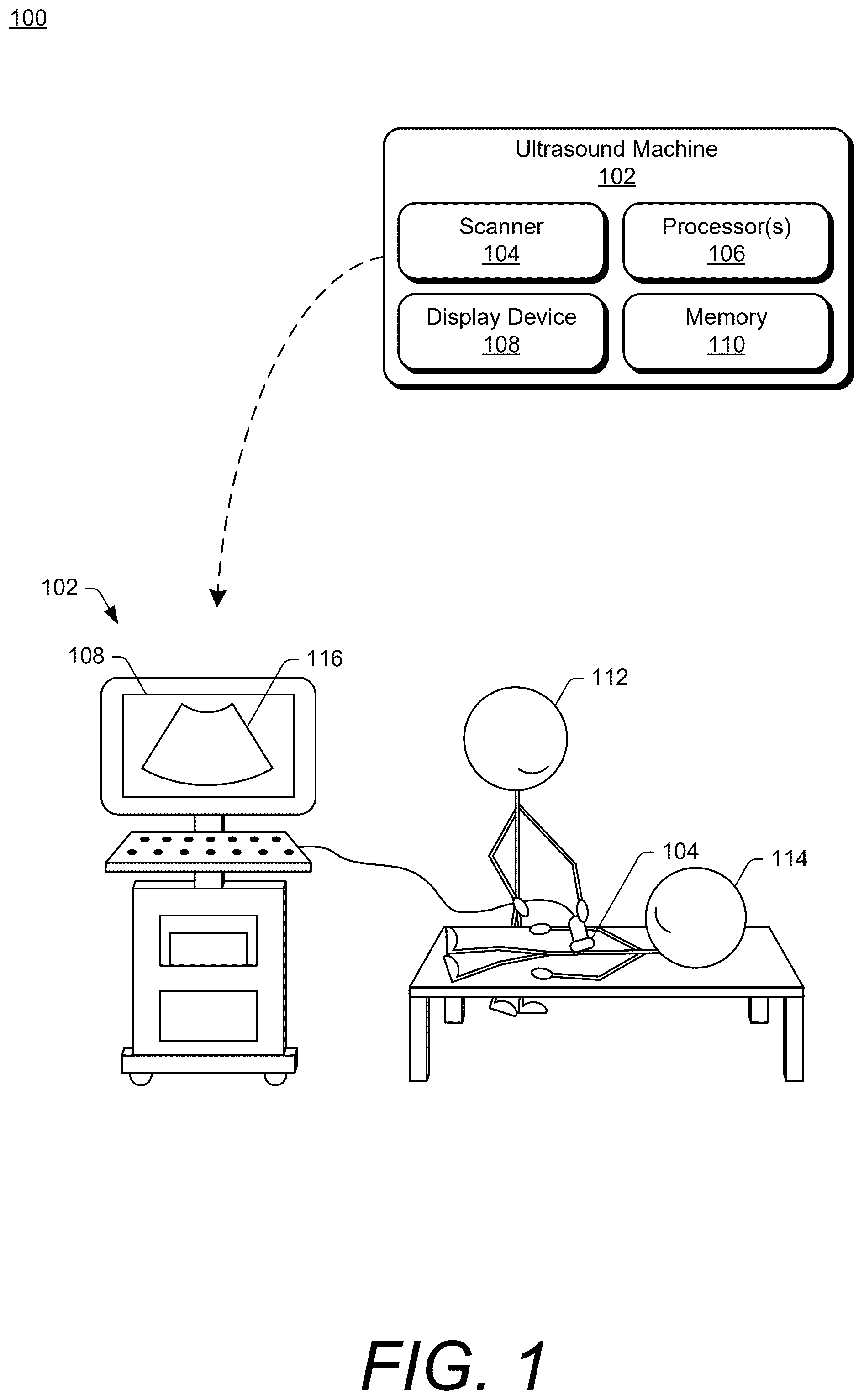 Patent US12599369 — Ultrasound methods and systems for measuring physiological properties — Figure 1