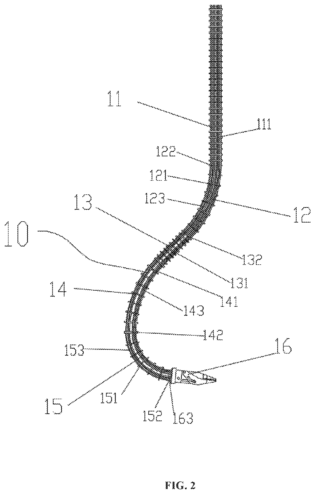 Patent US12599374 Figure 2 – Double-bending flexible surgical tool system