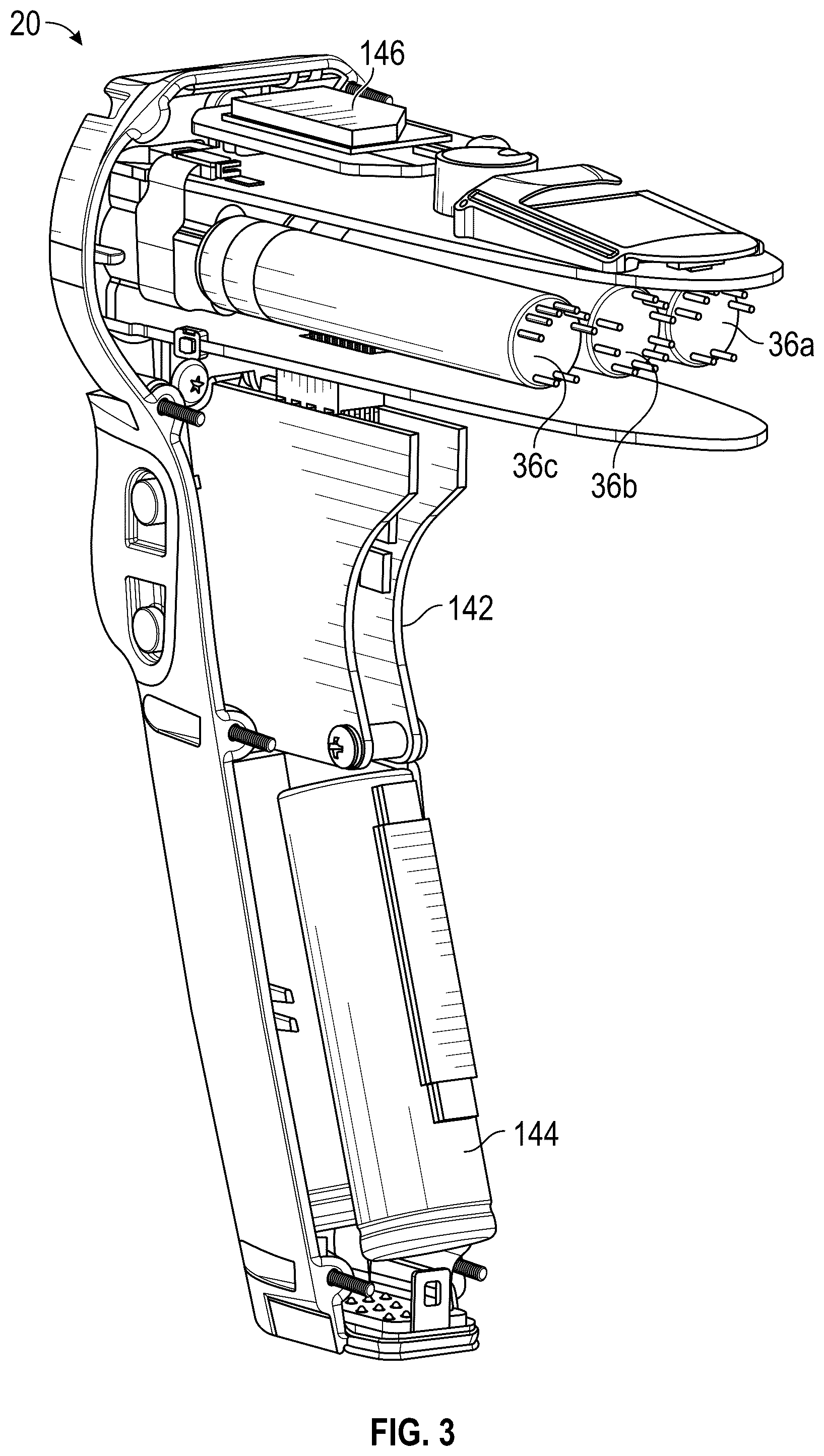 Patent US12599378 Figure 3 – Handheld electromechanical surgical system