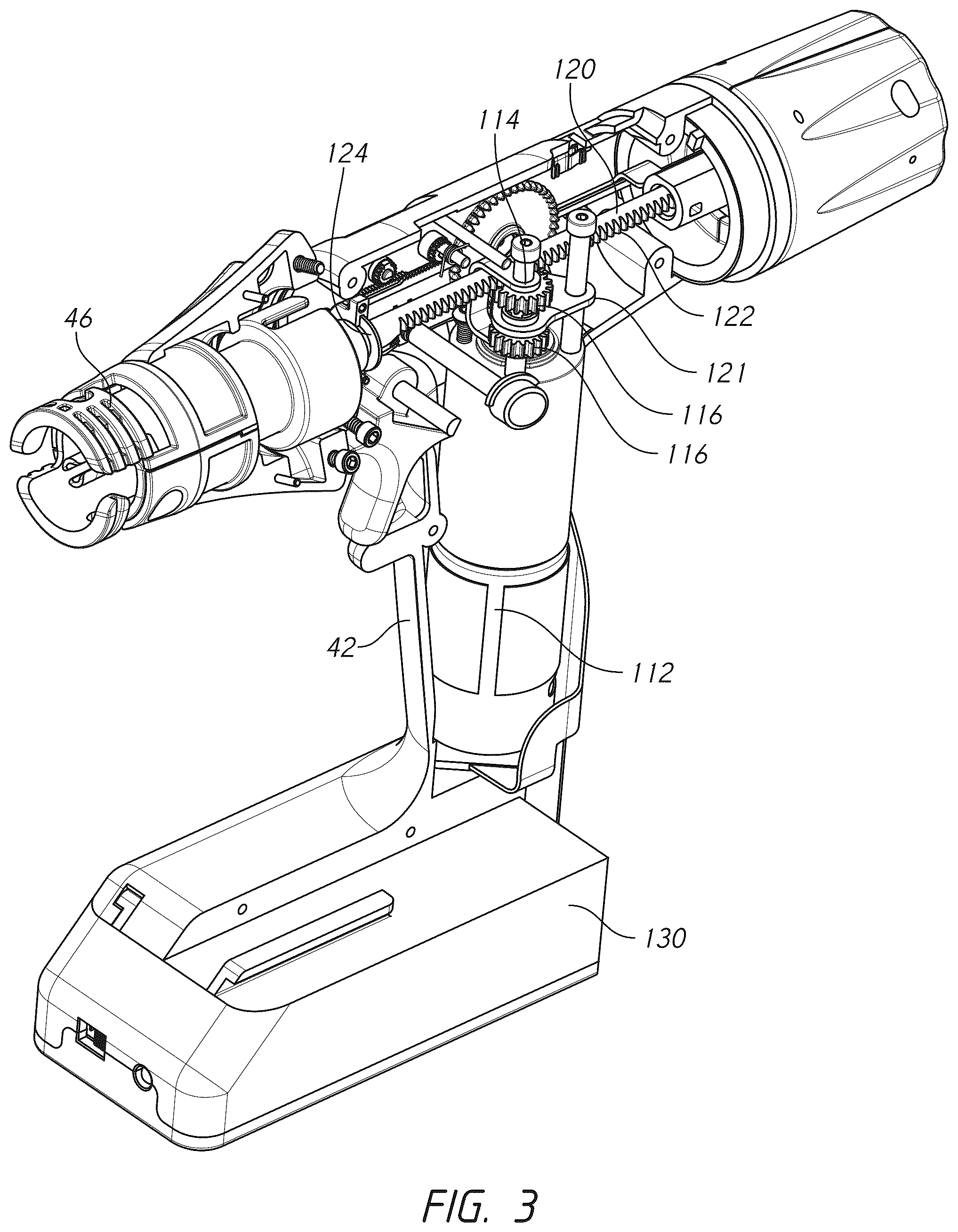 Patent US12599383 Figure 3 – Actuation shaft retention mechanism for surgical stapler