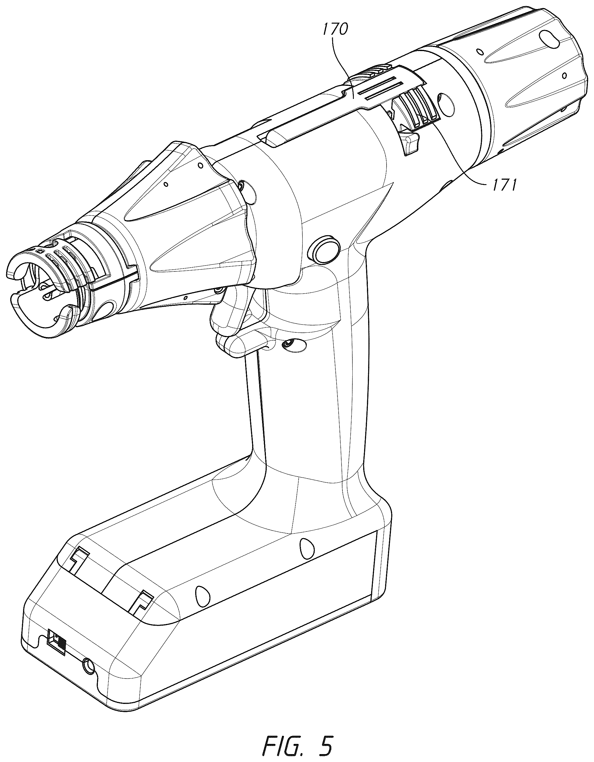 Patent US12599383 Figure 5 – Actuation shaft retention mechanism for surgical stapler