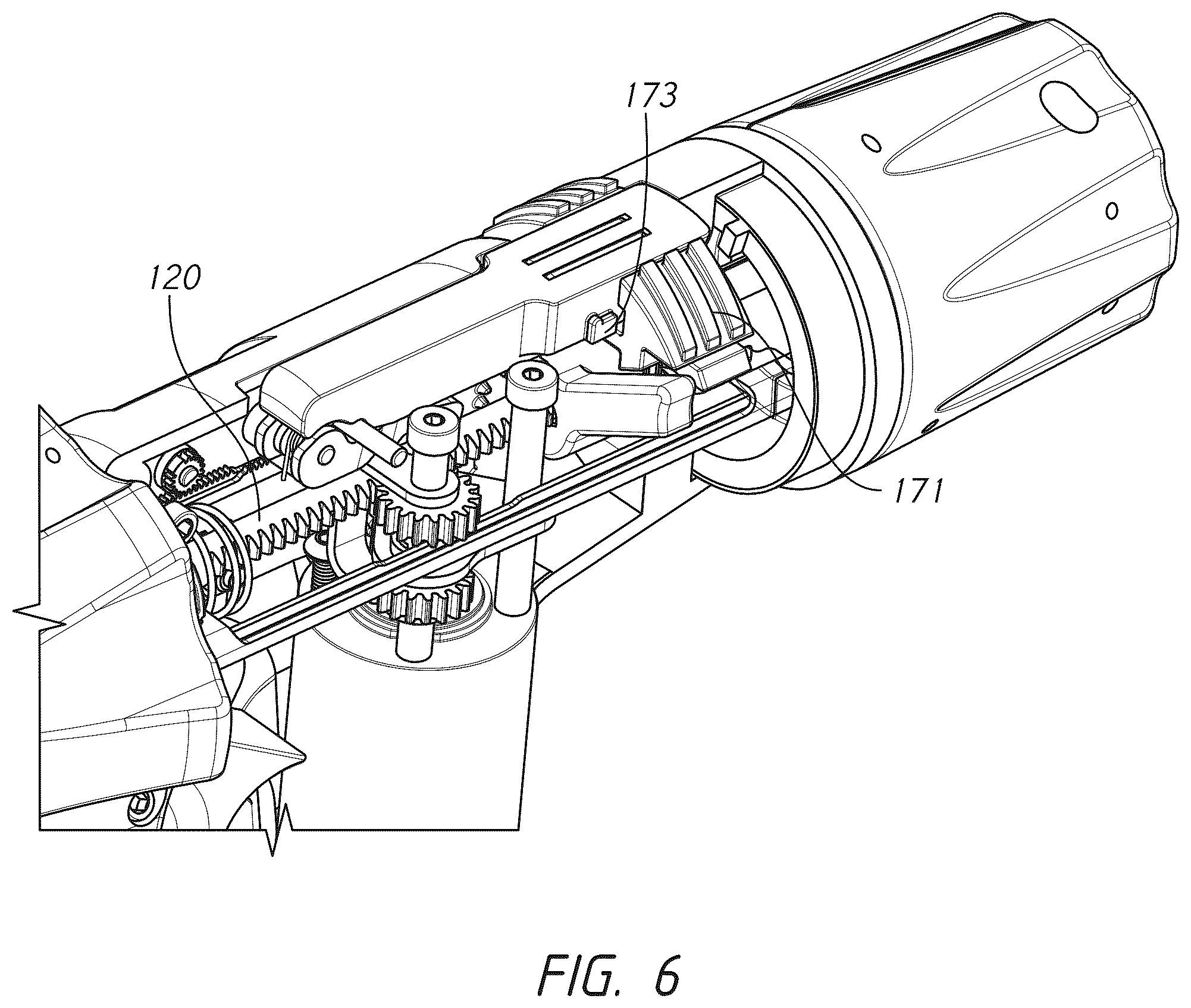 Patent US12599383 Figure 6 – Actuation shaft retention mechanism for surgical stapler