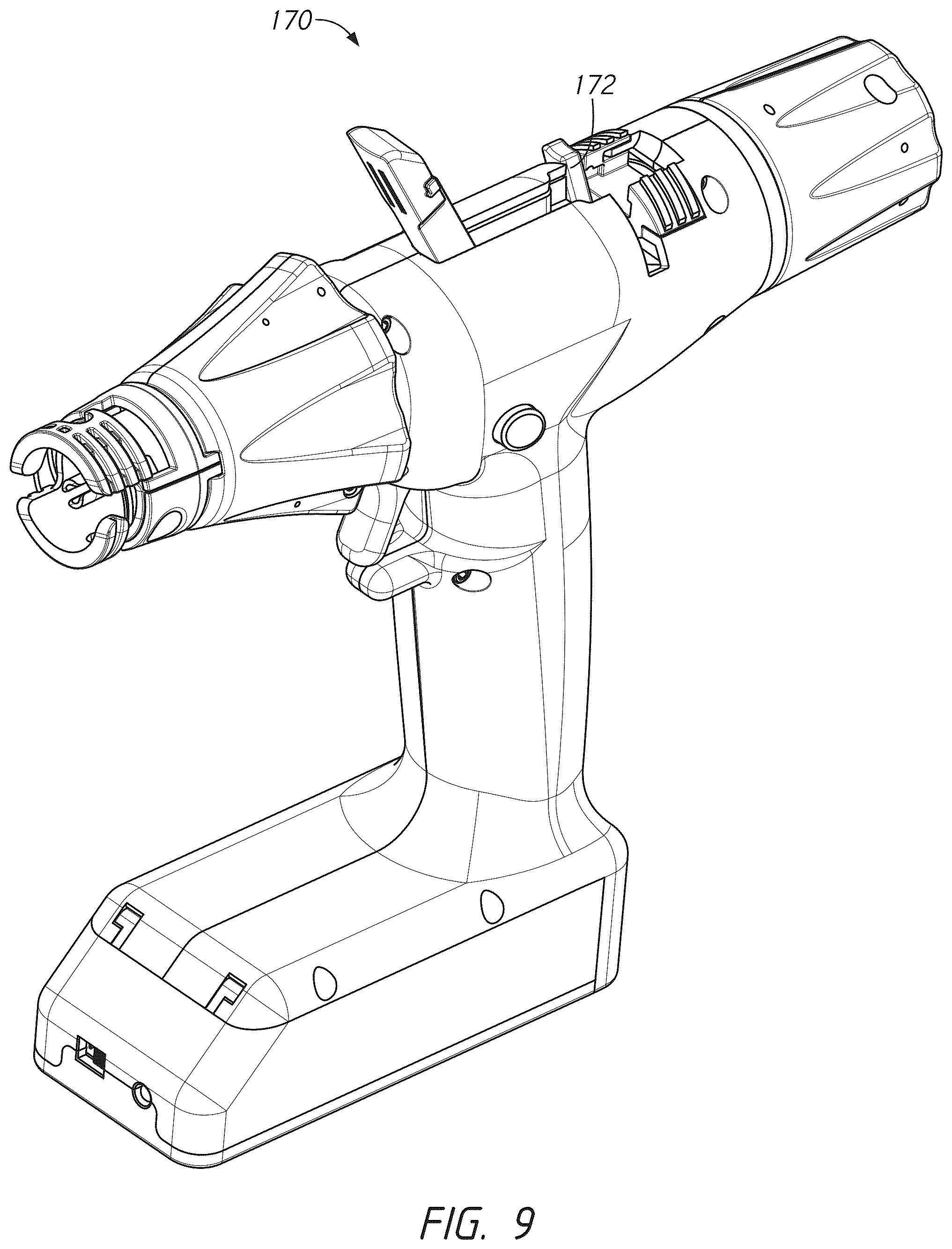 Patent US12599383 Figure 9 – Actuation shaft retention mechanism for surgical stapler