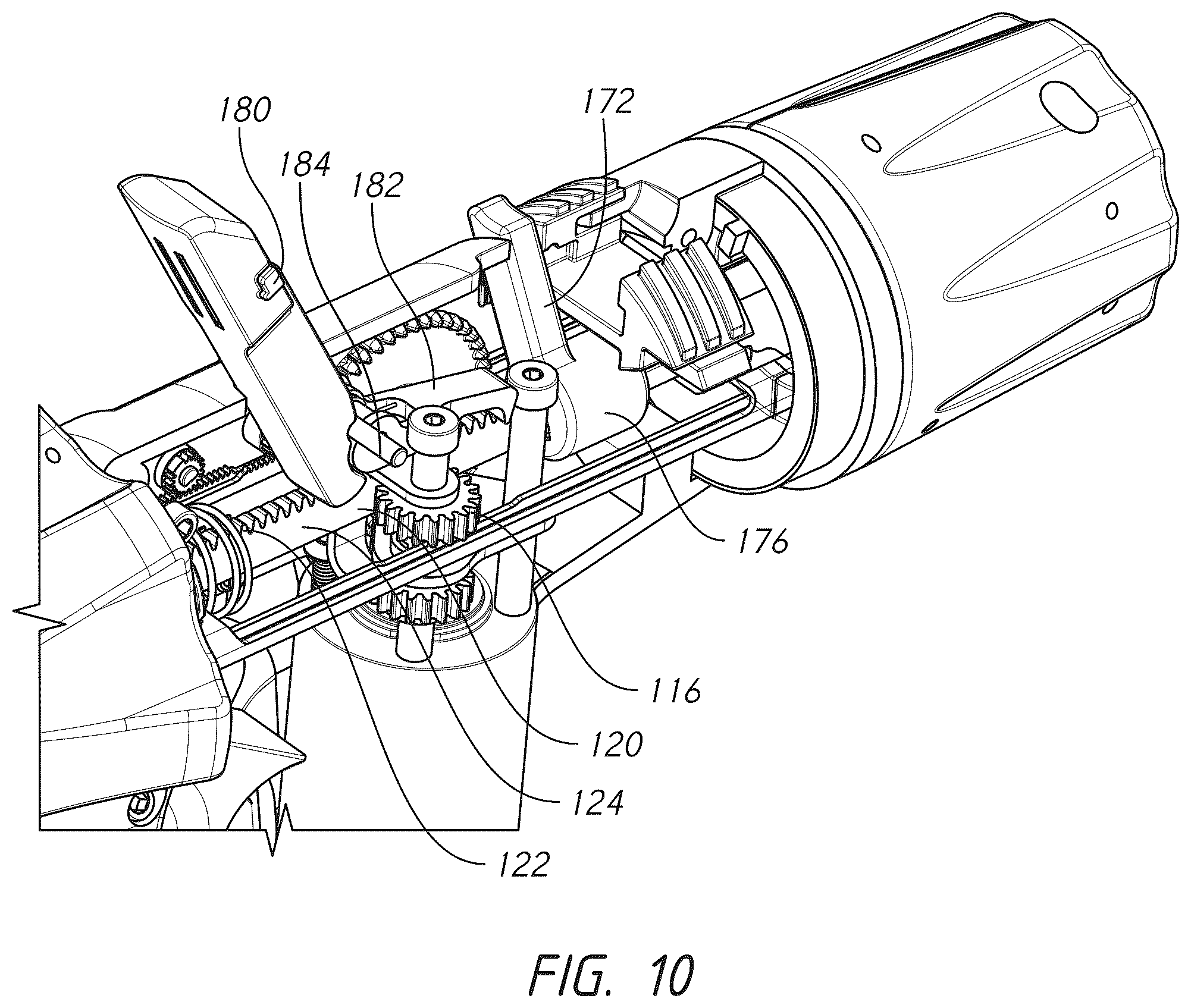 Patent US12599383 Figure 10 – Actuation shaft retention mechanism for surgical stapler