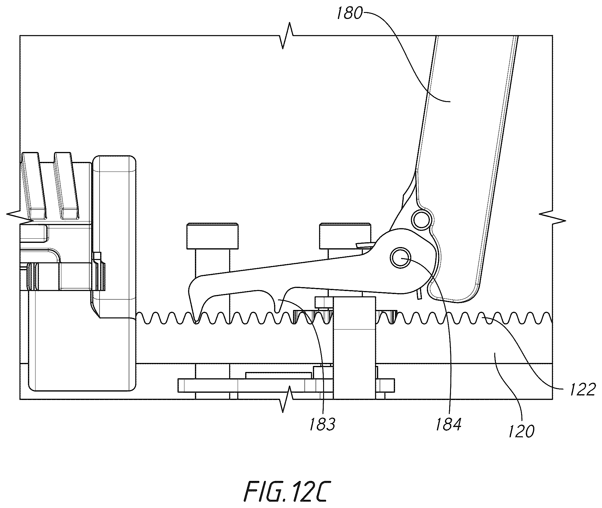 Patent US12599383 Figure 13 – Actuation shaft retention mechanism for surgical stapler